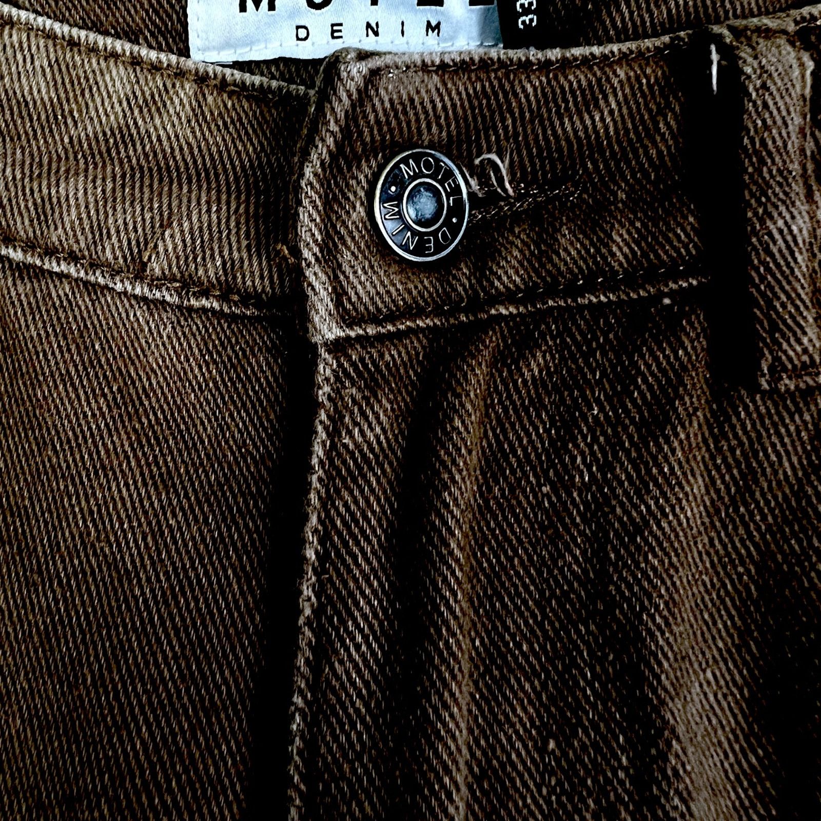 Other Motel Women's XS Wide Leg High Rise Brown Denim Jeans 28x30 Size 28" / US 6 / IT 42 - 5 Thumbnail