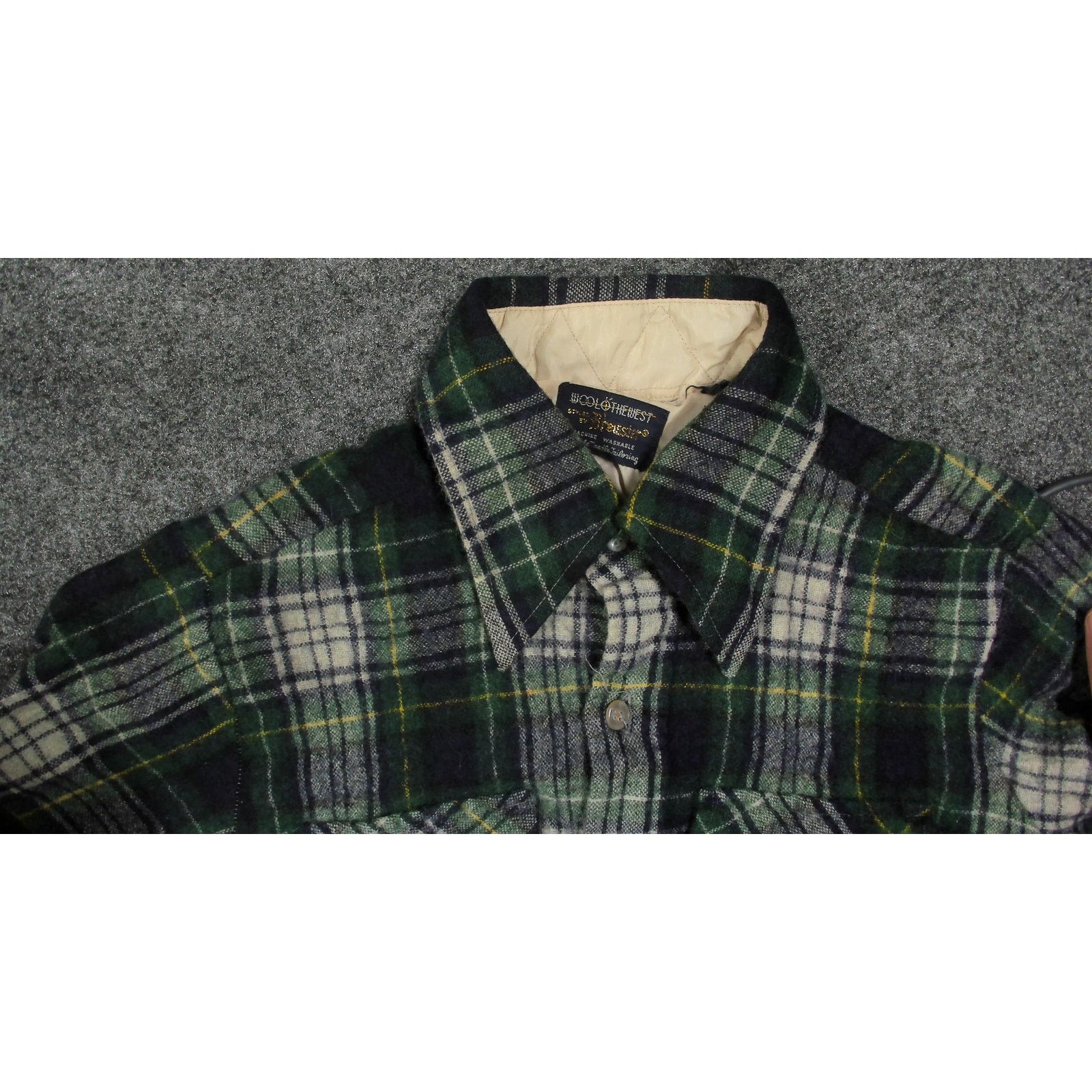 Vintage Brewster Wool O' The West 1970s Single Needle Plaid Shacket Size S / US 4 / IT 40 - 11 Thumbnail