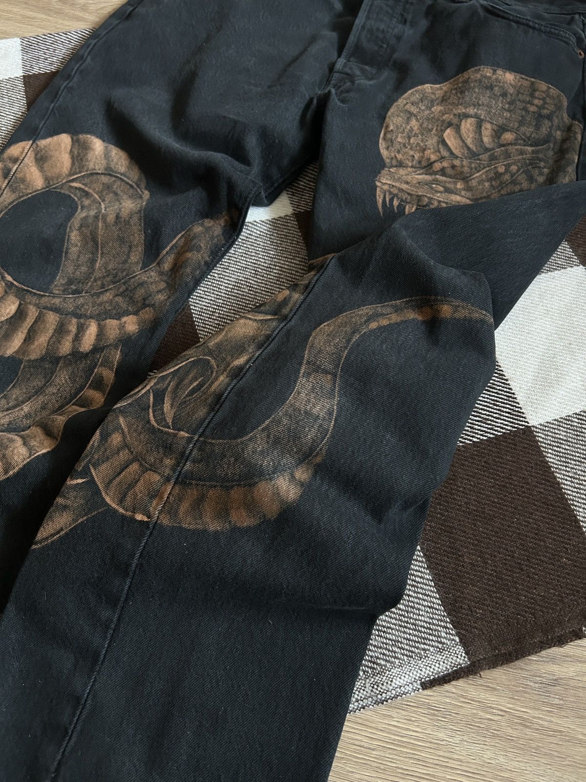 Levi's Levis Custom Painted Art Omni-maska x snake jeans 🐍 Size US 32 / EU 48 - 3 Thumbnail