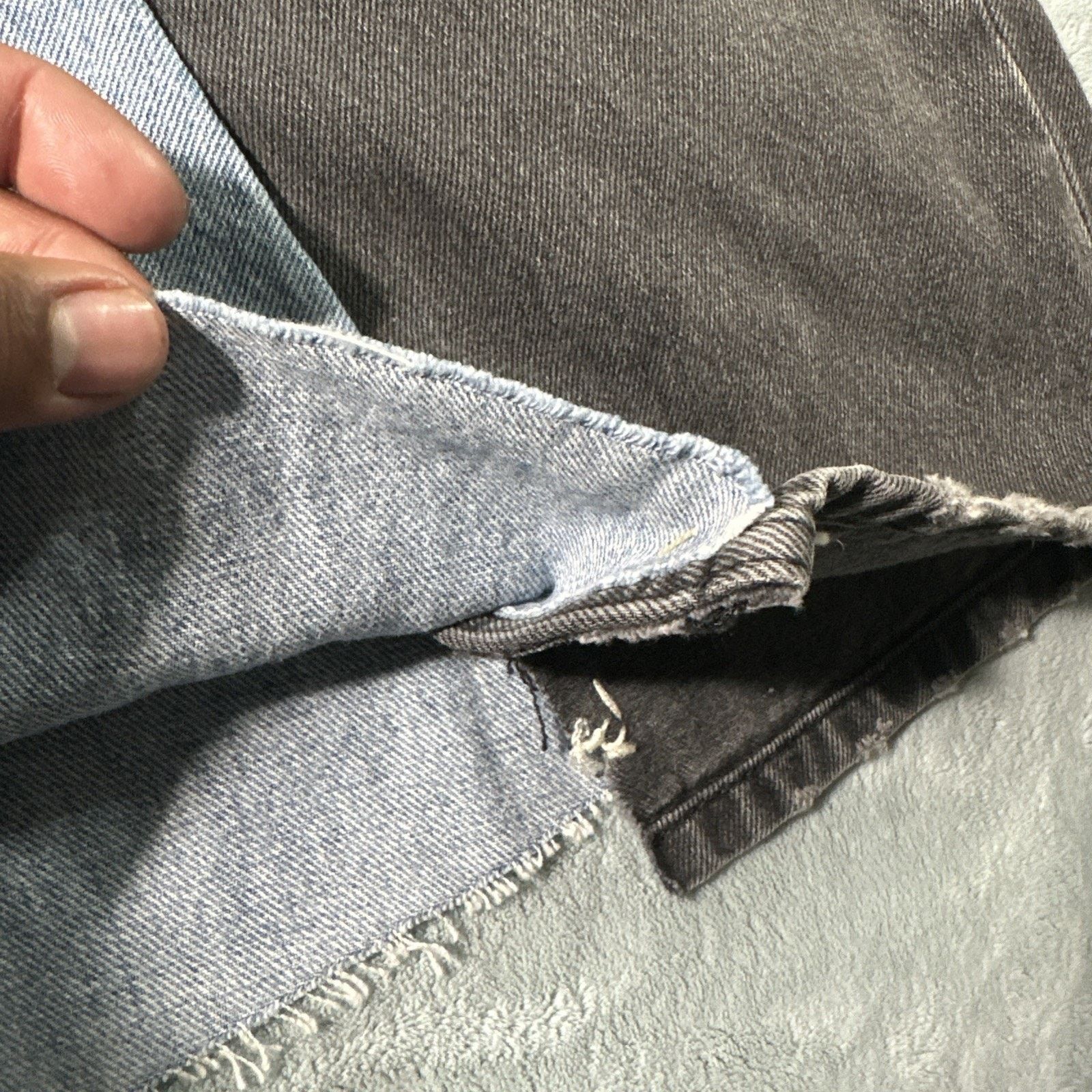 Asos Y2K 2000s Custom Beyond Baggy Jeans Womens 28x24 Raw Hems Size 28" / US 6 / IT 42 - 12 Thumbnail