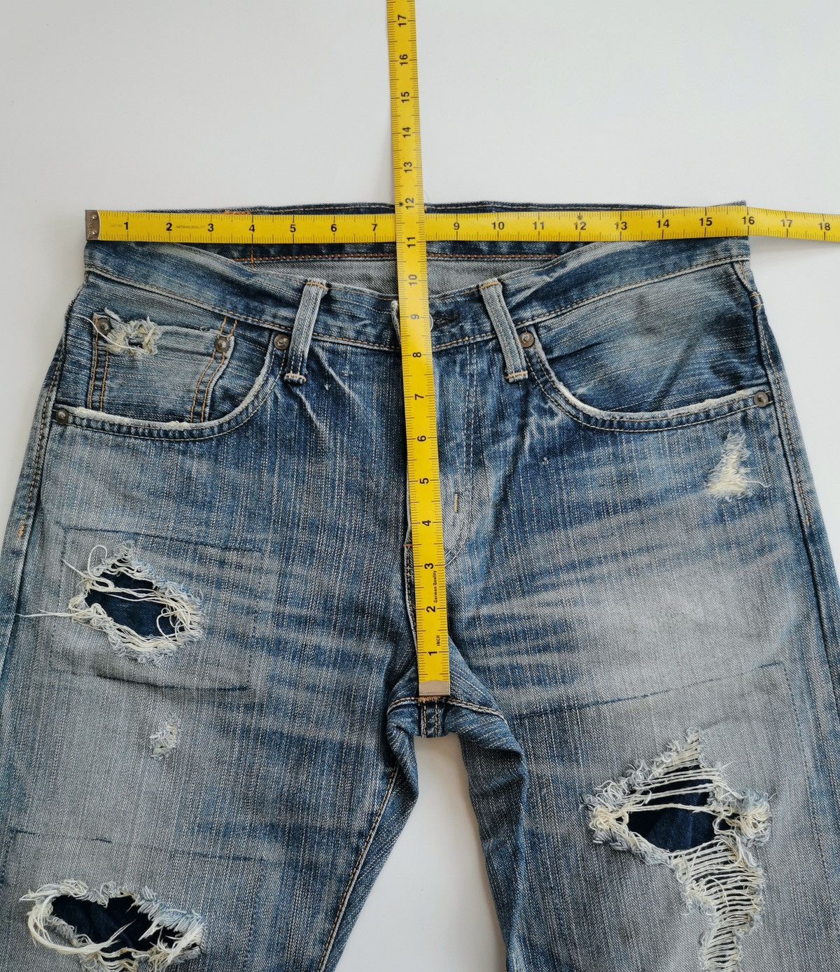 Edwin Vintage Edwin Extra Extreme Repaired Patchwork Denim Jeans Size US 32 / EU 48 - 13 Thumbnail