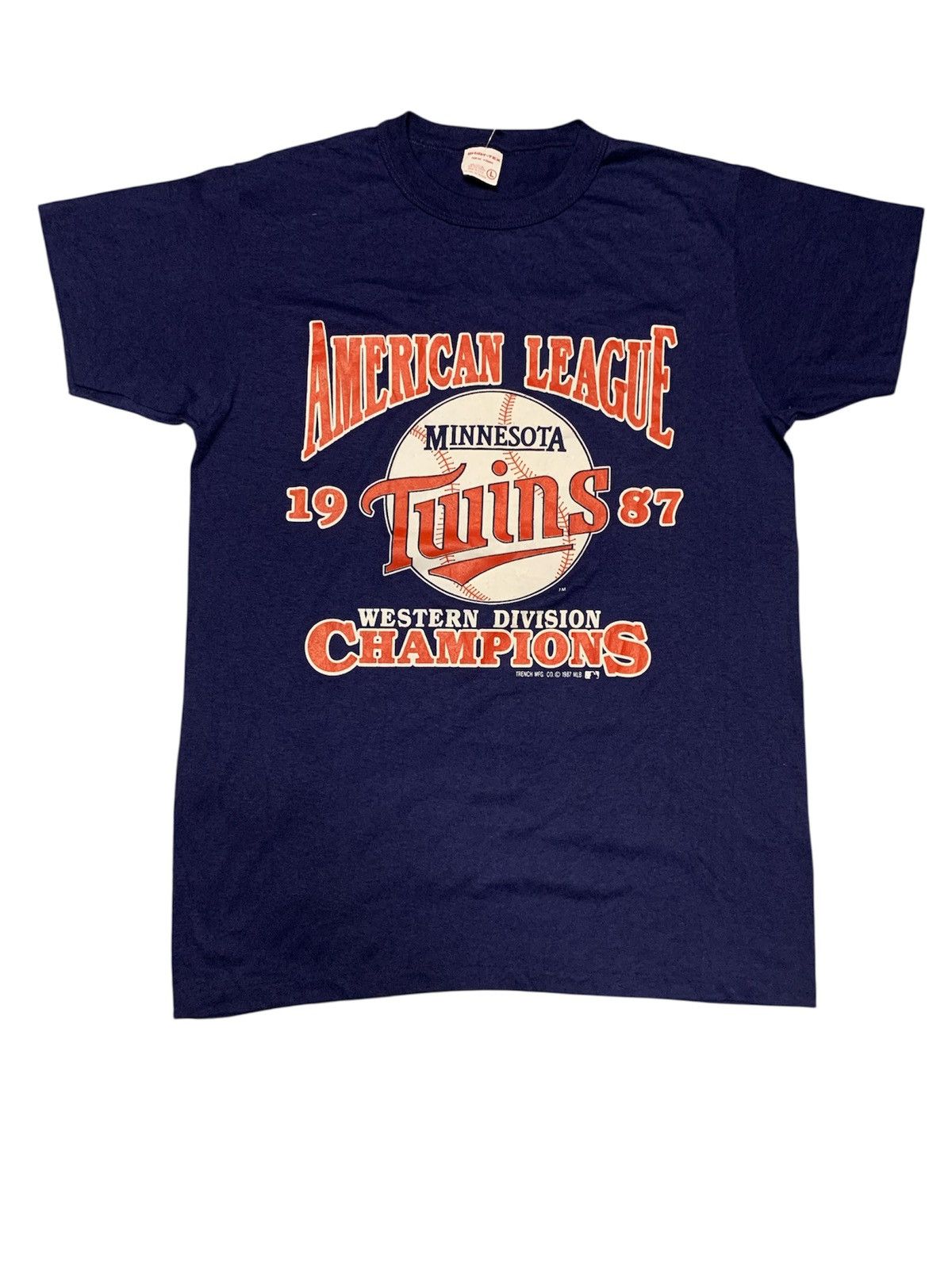 Vintage 🧢 VTG 1987 MINNESOTA TWINS 🏆 AMERICAN LEAGUE CHAMPIONS 🏆 Size US L / EU 52-54 / 3 - 1 Thumbnail
