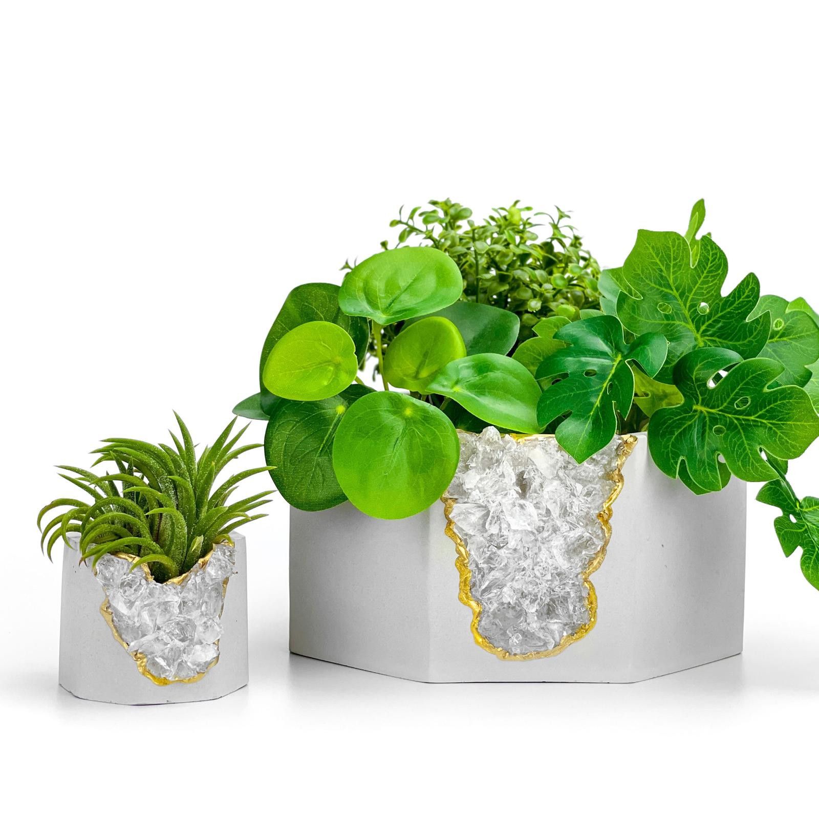 Other Raw Clear Quartz Crystal Planter | Large Geode Succulent Pot Size ONE SIZE - 1 Thumbnail
