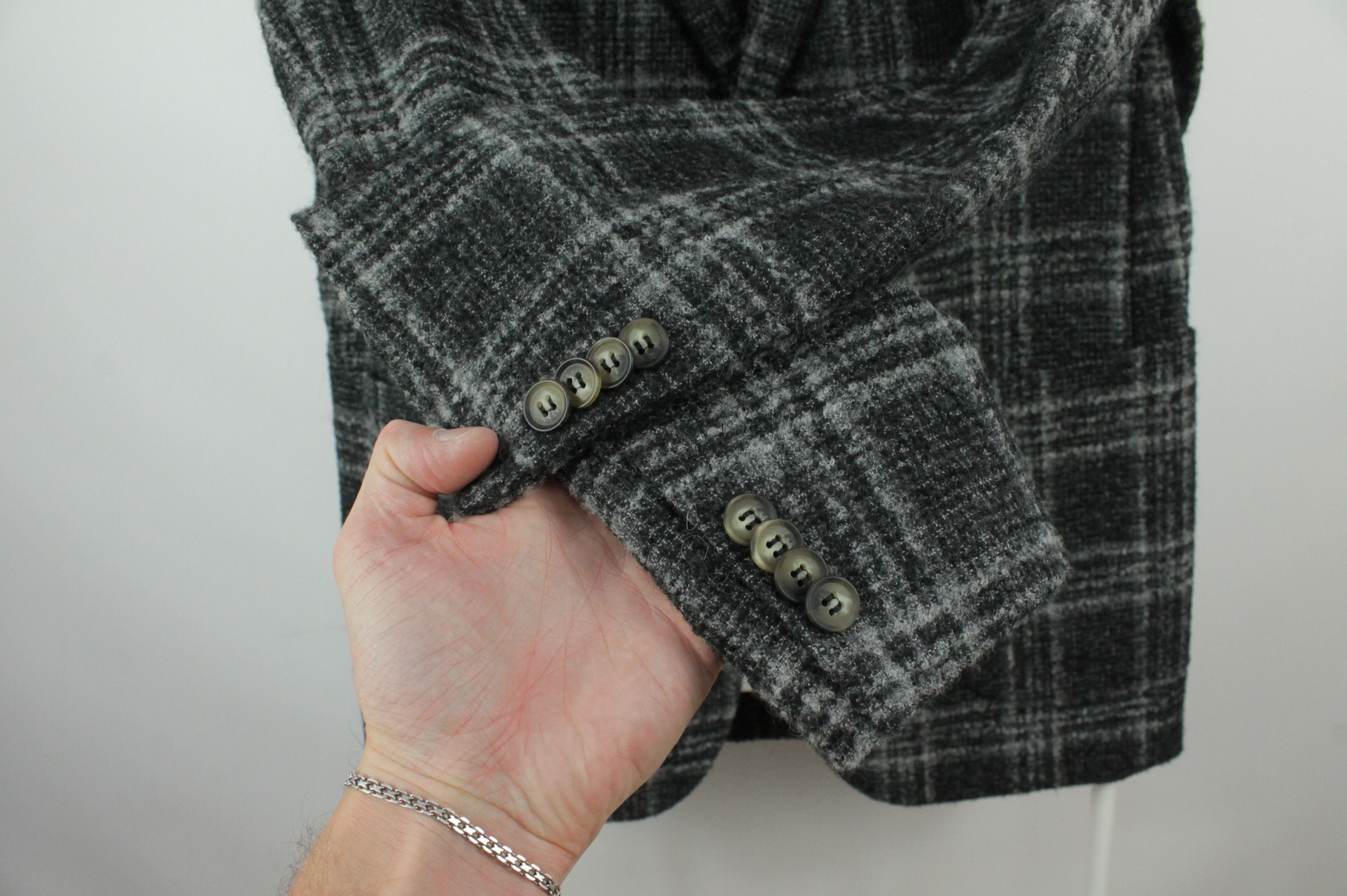 NAVYBOOT NAVYBOOT Loro Piana Suri Alpaca Gray Check Sport Coat Size US L / EU 52-54 / 3 - 4 Thumbnail