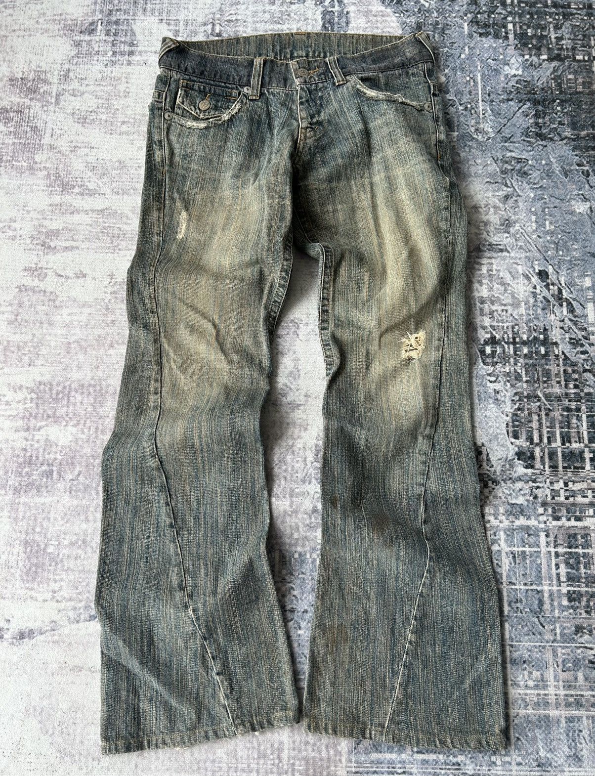 Tornado Mart Distressed Flared Jeans