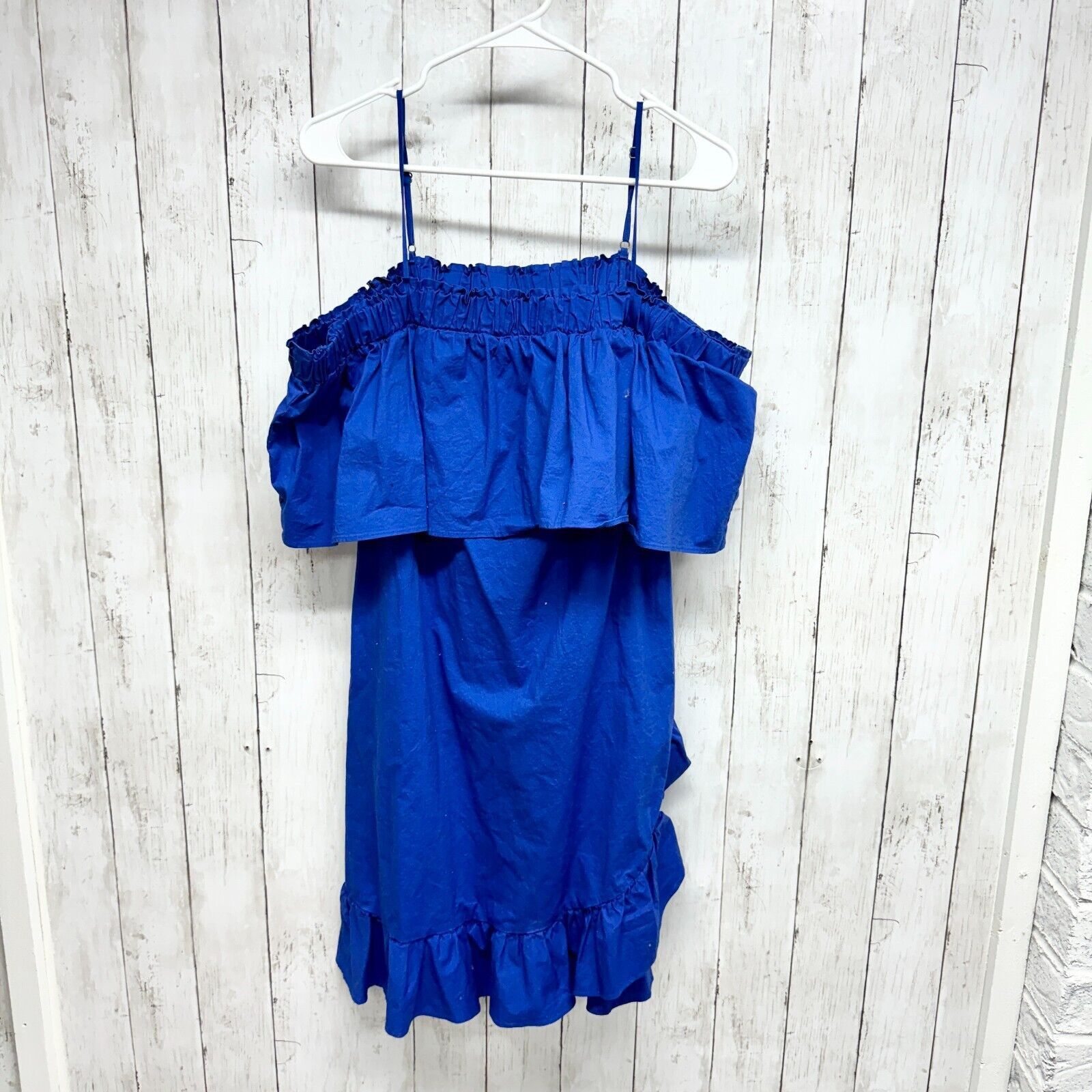 Other Who What Wear Dress Sz L Cold Shoulder Polyester Mini Ruffle Size L / US 10 / IT 46 - 1 Thumbnail
