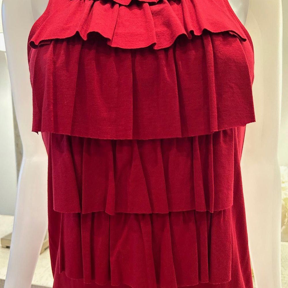 Michael Stars Michael Stars Sleeveless Ruffle Front Red Dress Size M / US 6-8 / IT 42-44 - 6 Thumbnail
