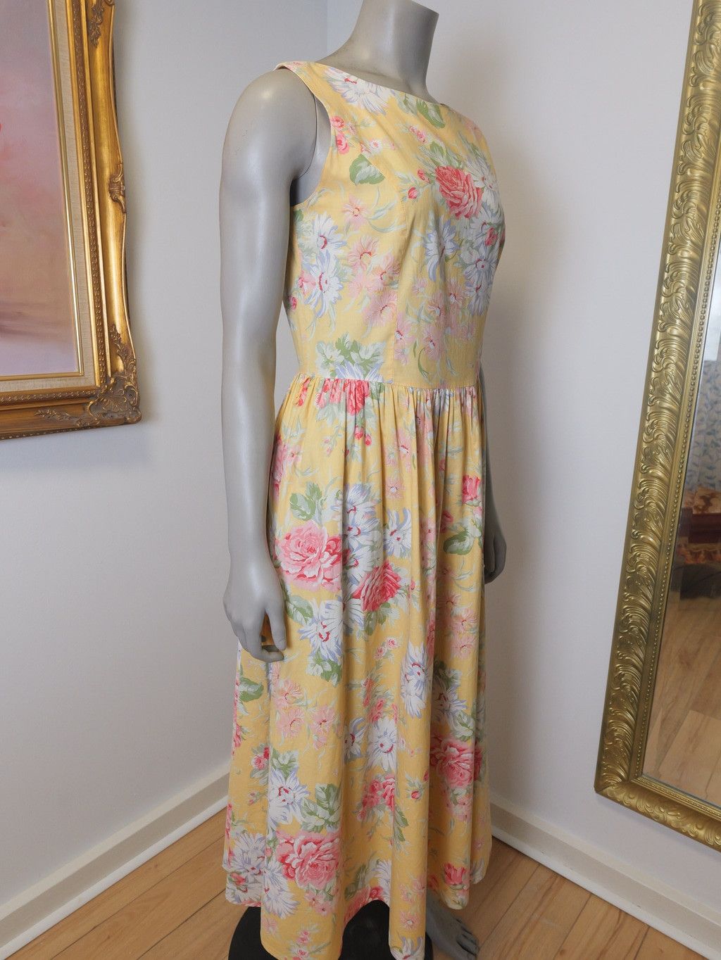 Laura Ashley Women's Laura Ashley Cottage Core Floral Cotton Dress Yellow Size L / US 10 / IT 46 - 10 Thumbnail