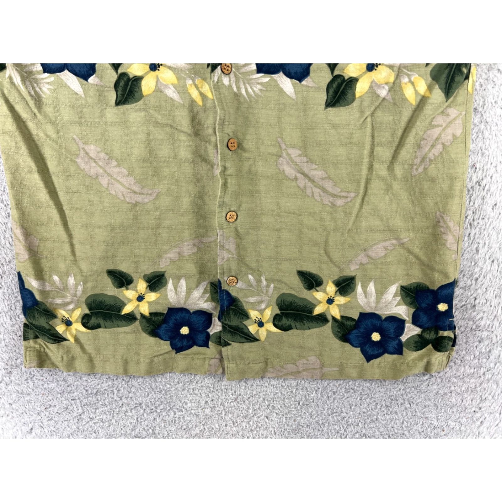 Cherokee Cherokee Shirt Adult Medium Green Floral Hawaiian Cotton Blend Button Up Size US M / EU 48-50 / 2 - 5 Thumbnail