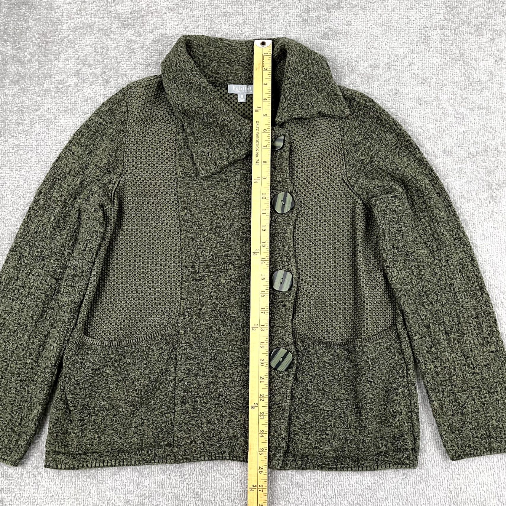 Habitat Habitat Clothes To Live In Cardigan Womens Medium Green Jacket Pockets Size M / US 6-8 / IT 42-44 - 3 Thumbnail