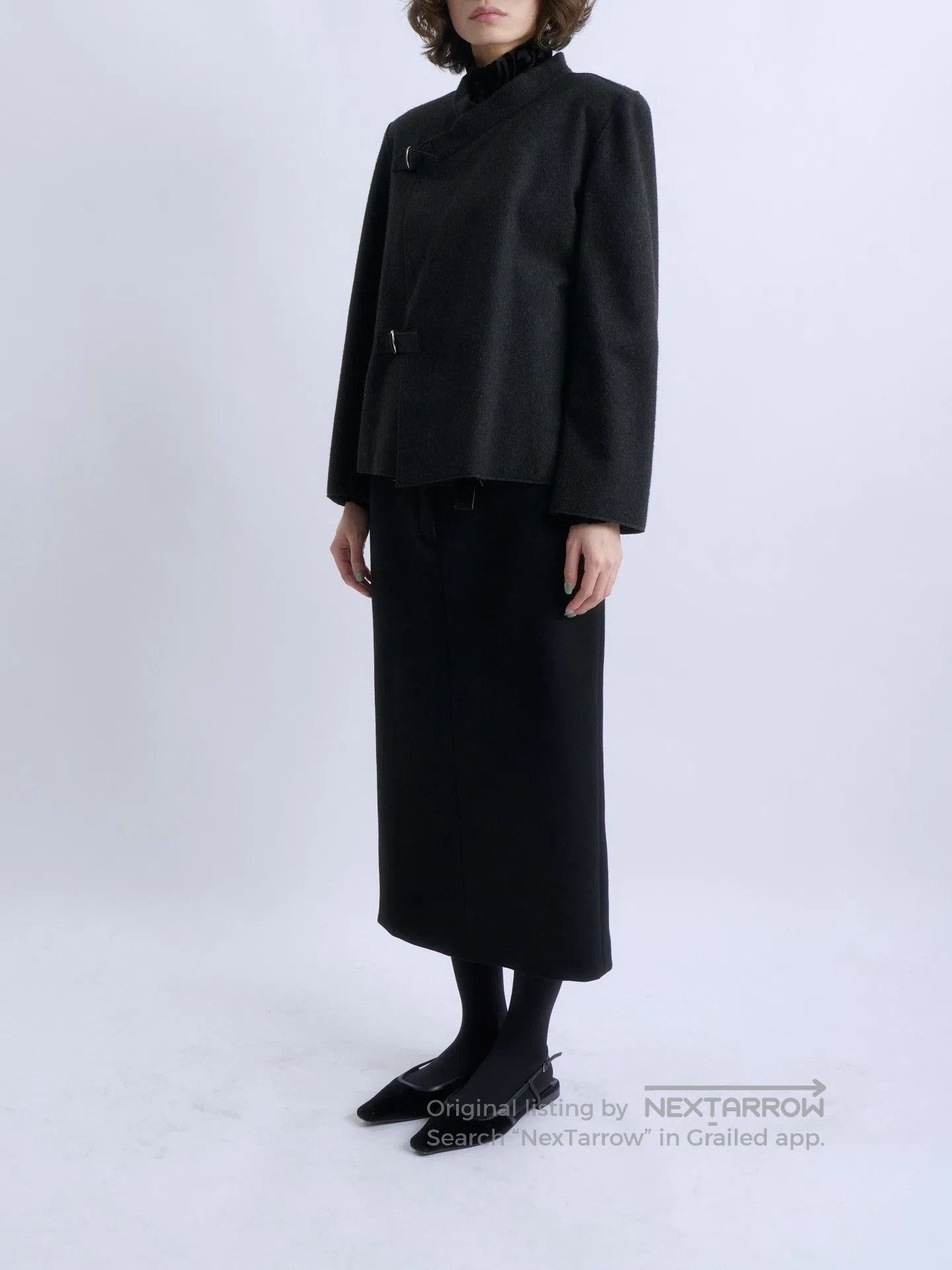 Jil Sander JIL SANDER Asymmetric Wool Short Coat. Size M / US 6-8 / IT 42-44 - 2 Thumbnail