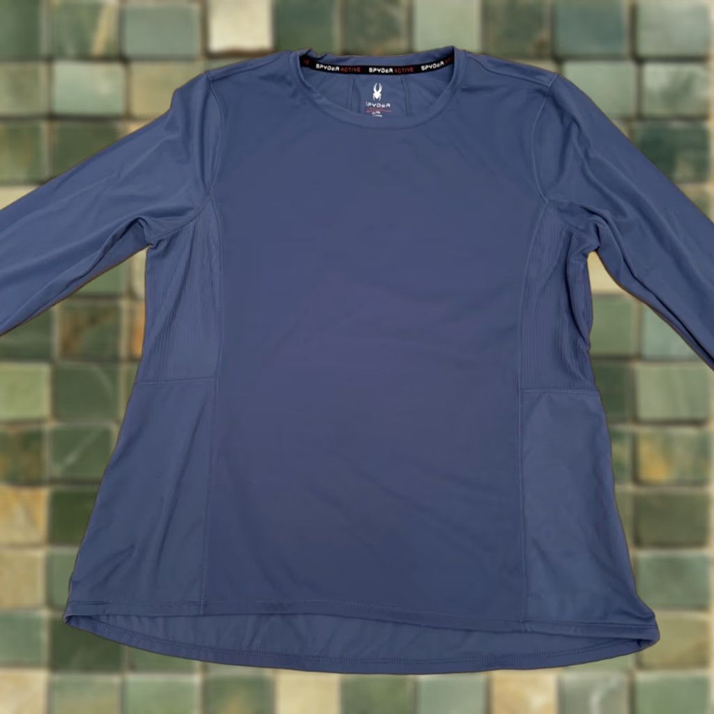 Spyder Spyder Active Top Womens XL Blue Nylon Stretch Side Zip Long Sleeve Pullover Size XL / US 12-14 / IT 48-50 - 1 Thumbnail