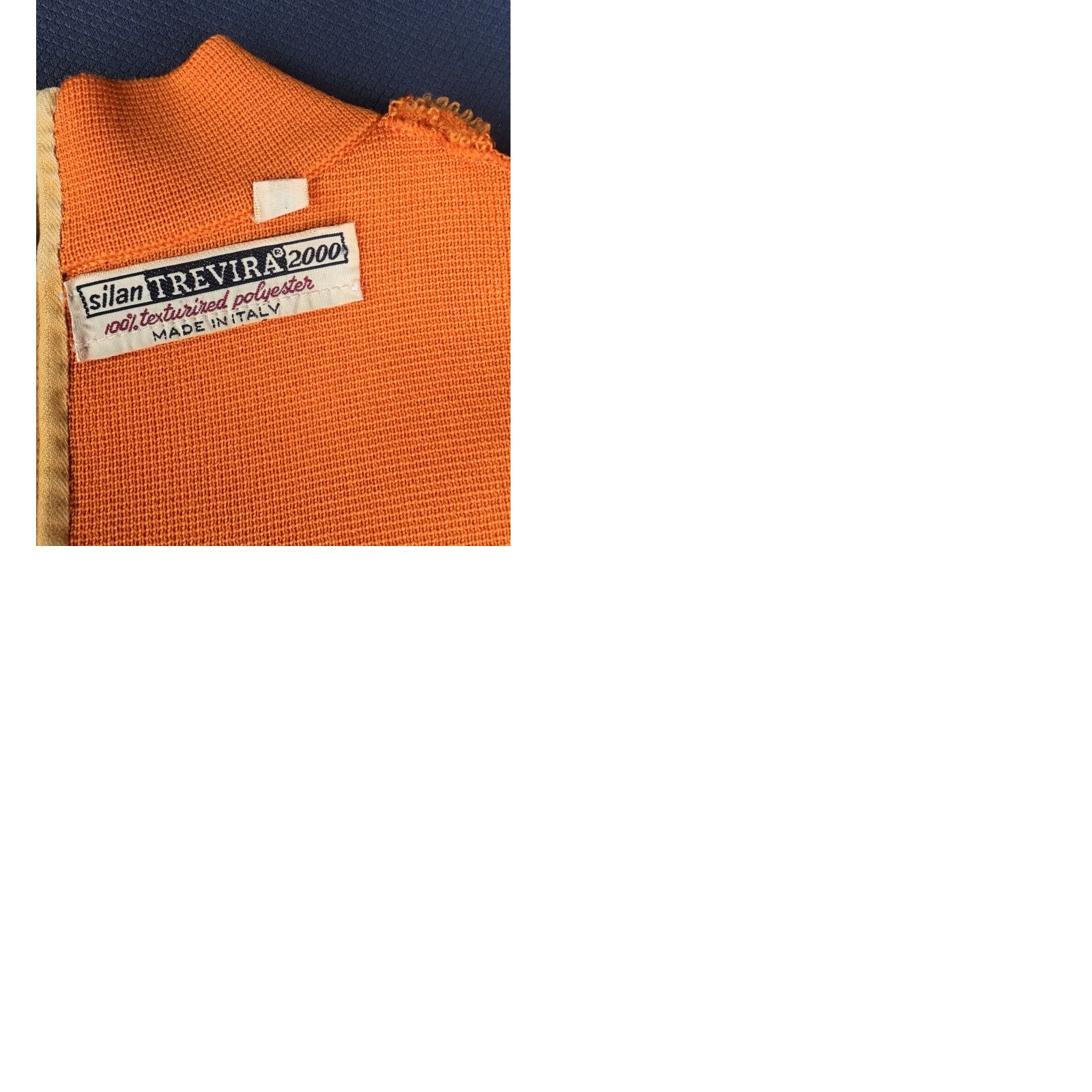 Vintage VINTAGE silan TREVIRA 2000 Made In Italy Texturized Polyester Sleeveless Top 60s Orange Women Womens Mod GoGo 1960s Shirt Size L / US 10 / IT 46 - 9 Thumbnail
