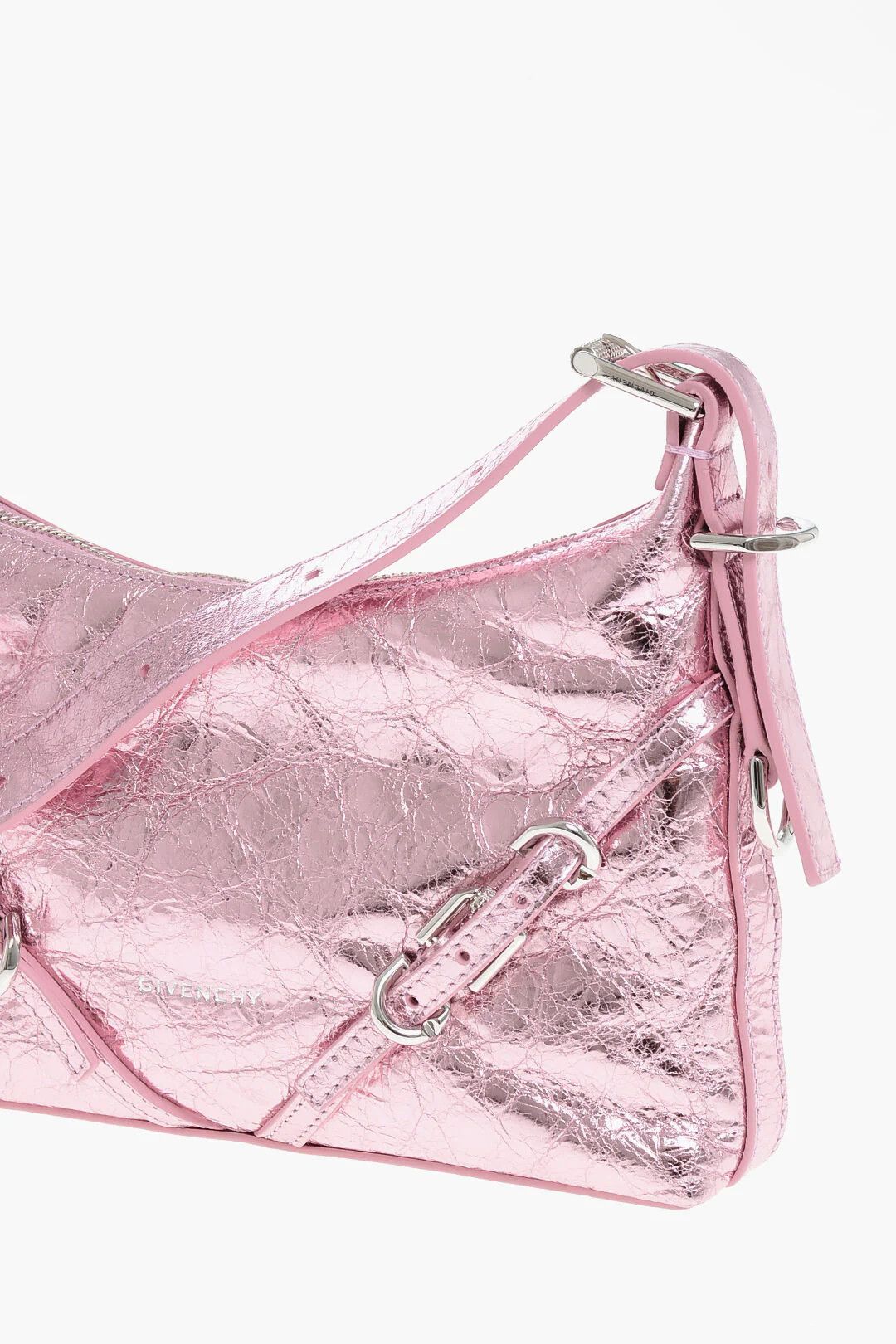 Givenchy og1mm0326 Size: OS / Lamé Leather Shoulder Bag in Pink Size ONE SIZE - 3 Thumbnail