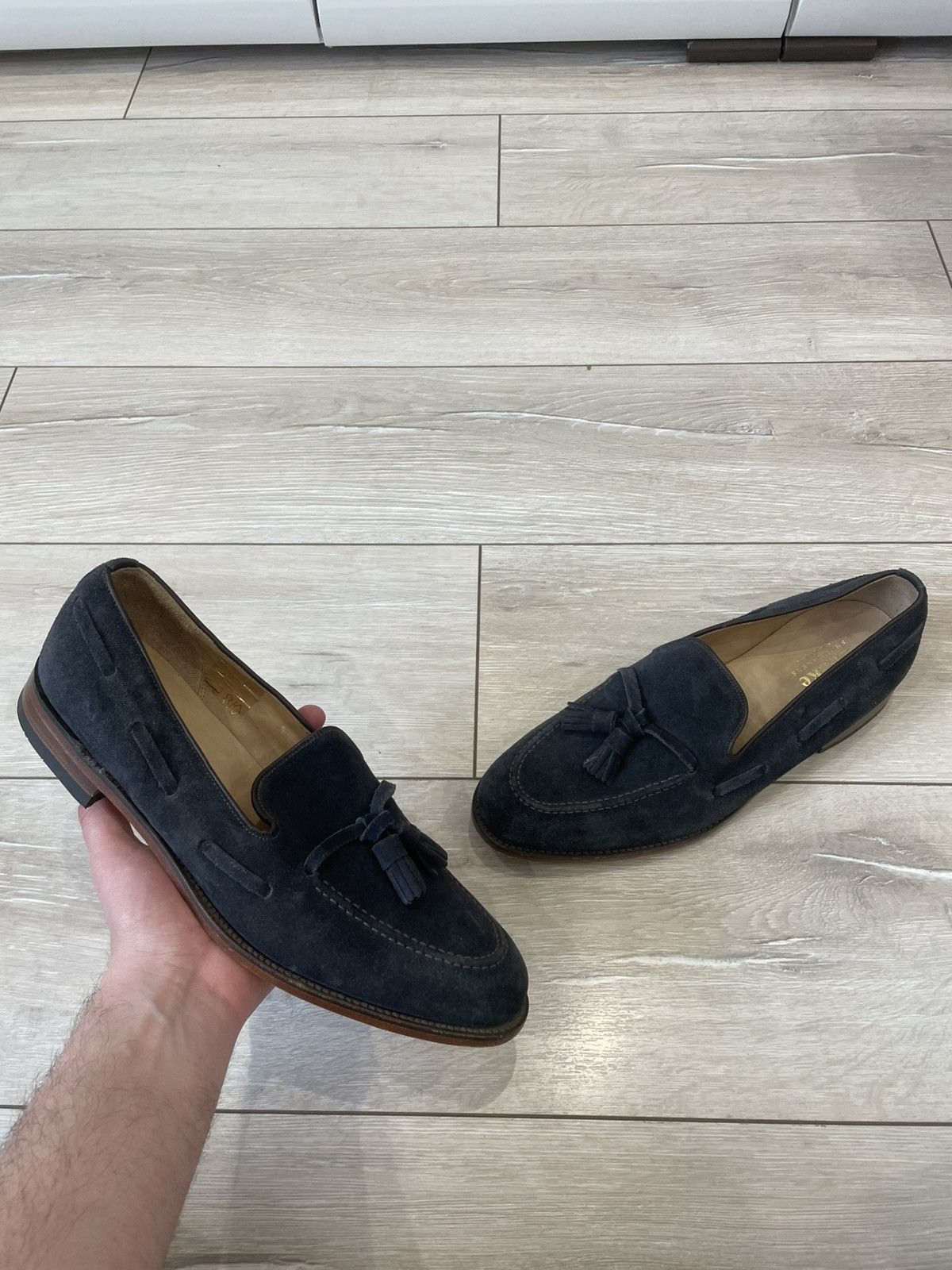 Loake Loake Lincoln Blue Suede Leather Tasselled Shoes Loafers Men Size US 10.5 / EU 43-44 - 1 Thumbnail