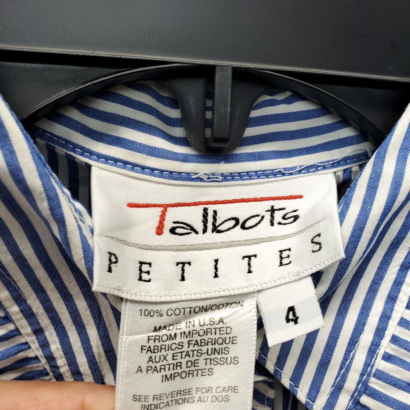 Talbots Talbots Shirt Women's 4P Multi Striped Cotton Classic Fit Collared Button Down Size S / US 4 / IT 40 - 6 Thumbnail