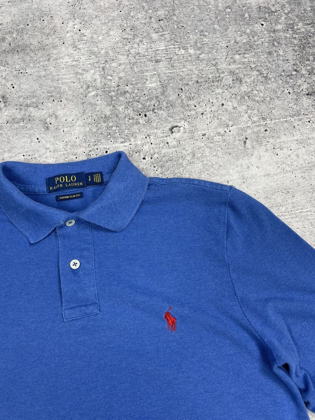 Polo Ralph Lauren × Vintage Vintage Polo Ralph Lauren Blue Polo Longsleeve Sweatshirt Size US S / EU 44-46 / 1 - 8 Thumbnail