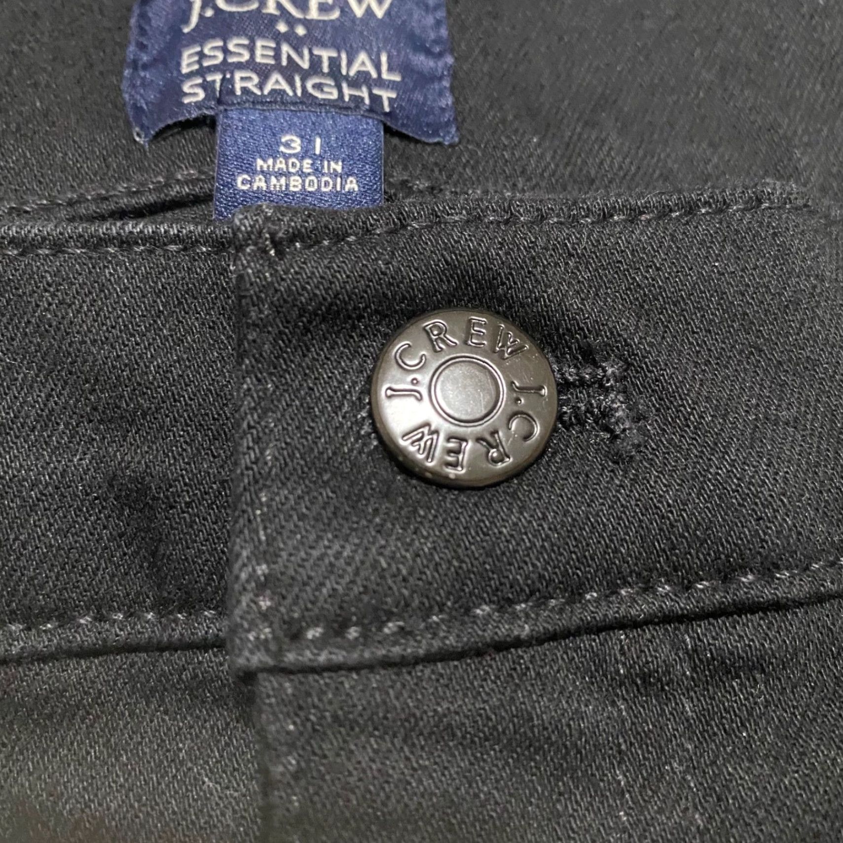 J.Crew J.CREW Jeans Womens 31 Black Denim Dark Wash Straight Rise High 5-Pocket Regular Size 31 Womens Fashion Jeans Size 24" / US 00 / IT 34 - 4 Thumbnail