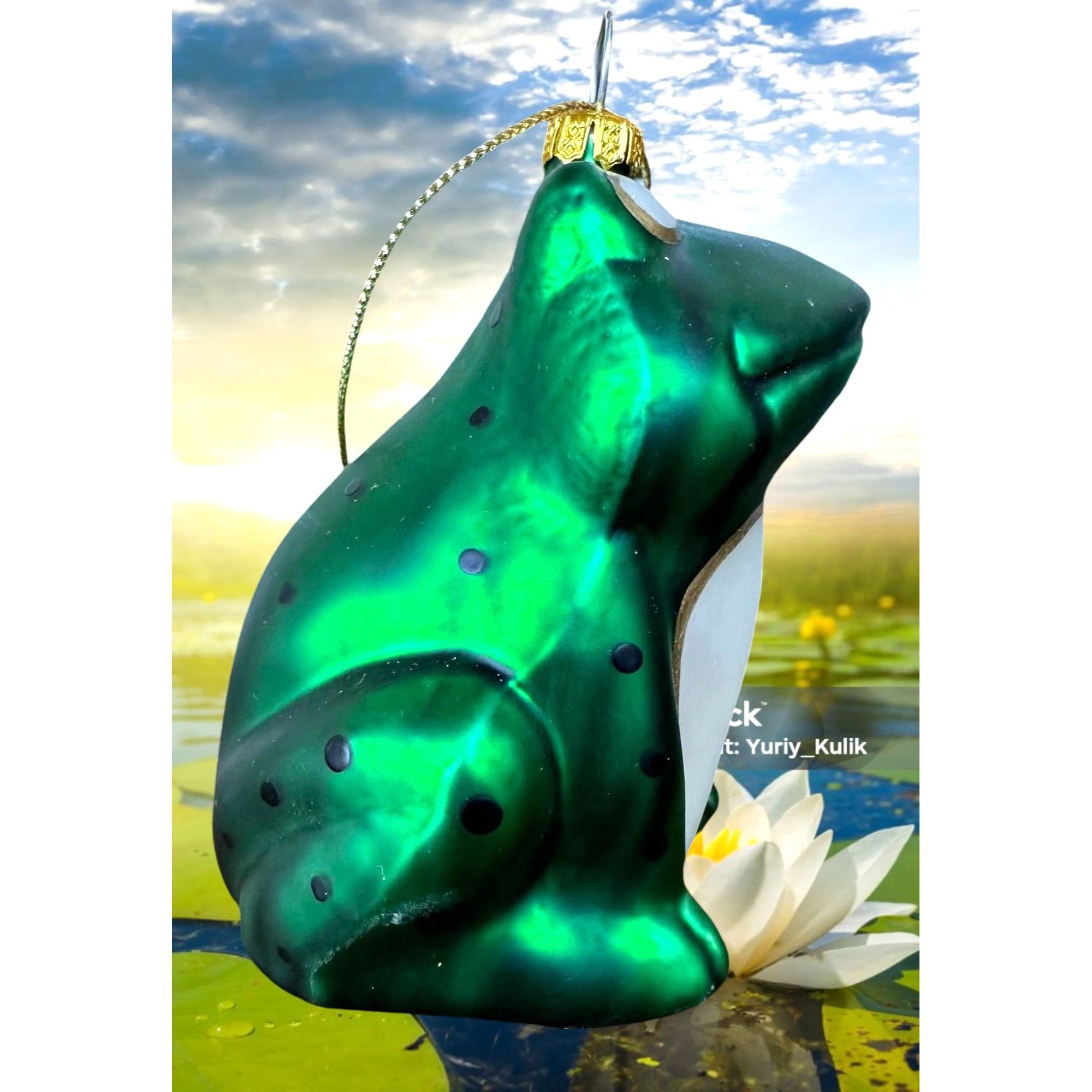 Vintage VTG Frog Ornament Glass Prince Kermit Christmas Holiday Birt Size ONE SIZE - 3 Thumbnail