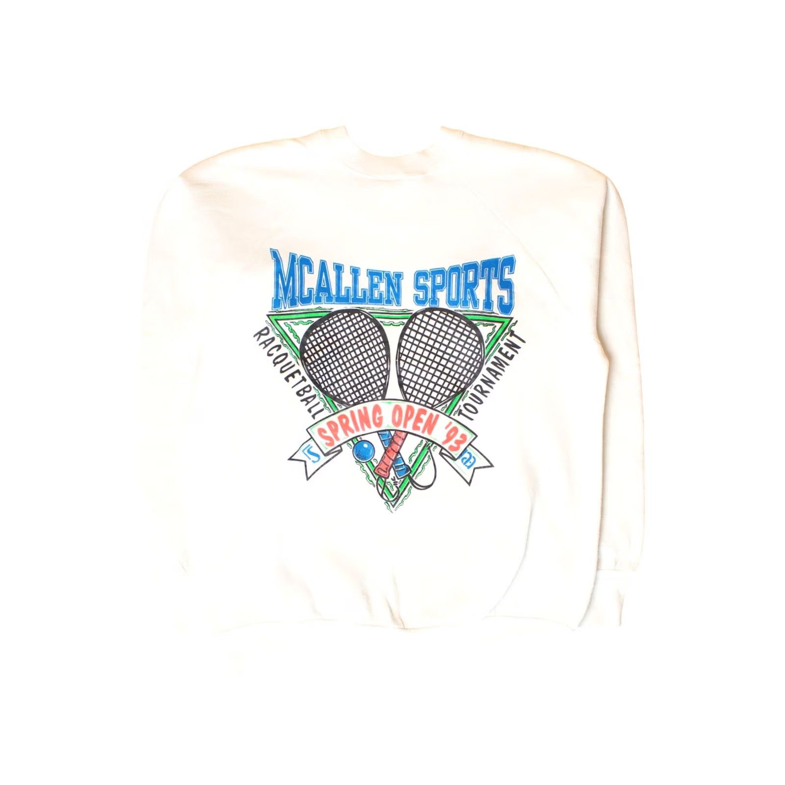 Fruit Of The Loom VINTAGE McAllen Sports Racquetball Sweatshirt Large White 1990s Mens Womens Boys Girls Nike Size US L / EU 52-54 / 3 - 2 Thumbnail