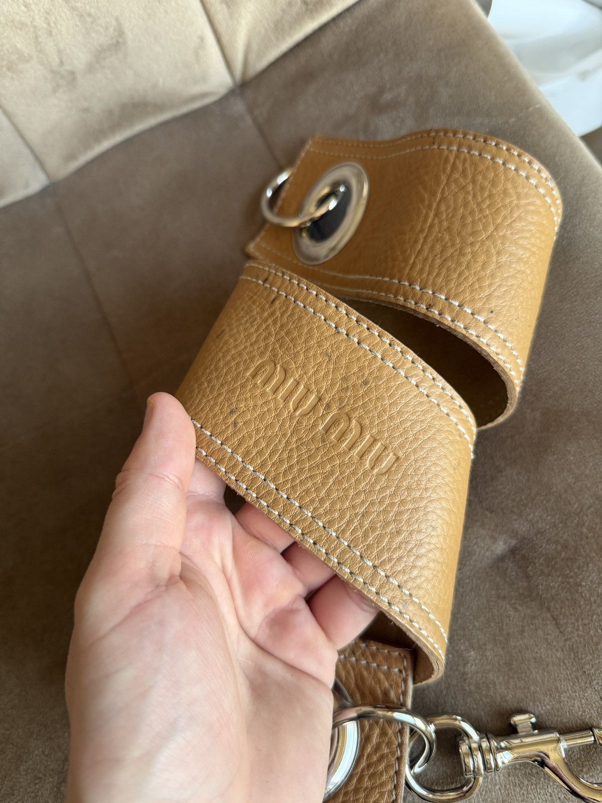 Miu Miu Archival Miu Miu Vintage Leather Waist Belt – Y2K Era Size ONE SIZE - 2 Thumbnail