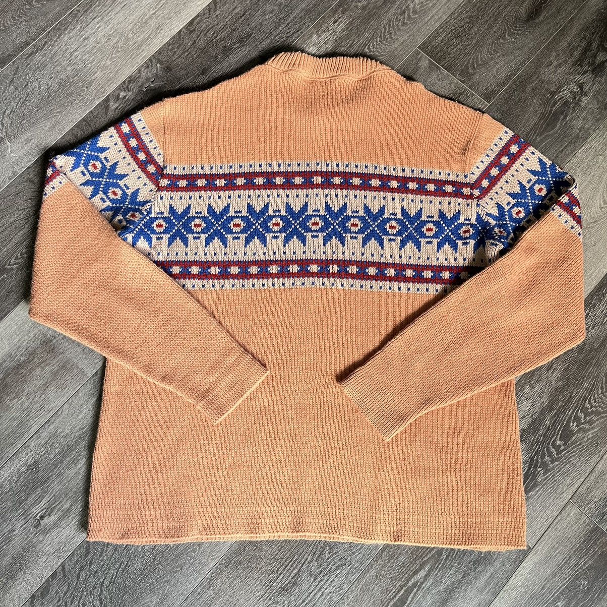 Vintage Vintage 1970s Alps Knitmeister Aztec Logo Peach Wool Sweater Size US XXL / EU 58 / 5 - 2 Thumbnail