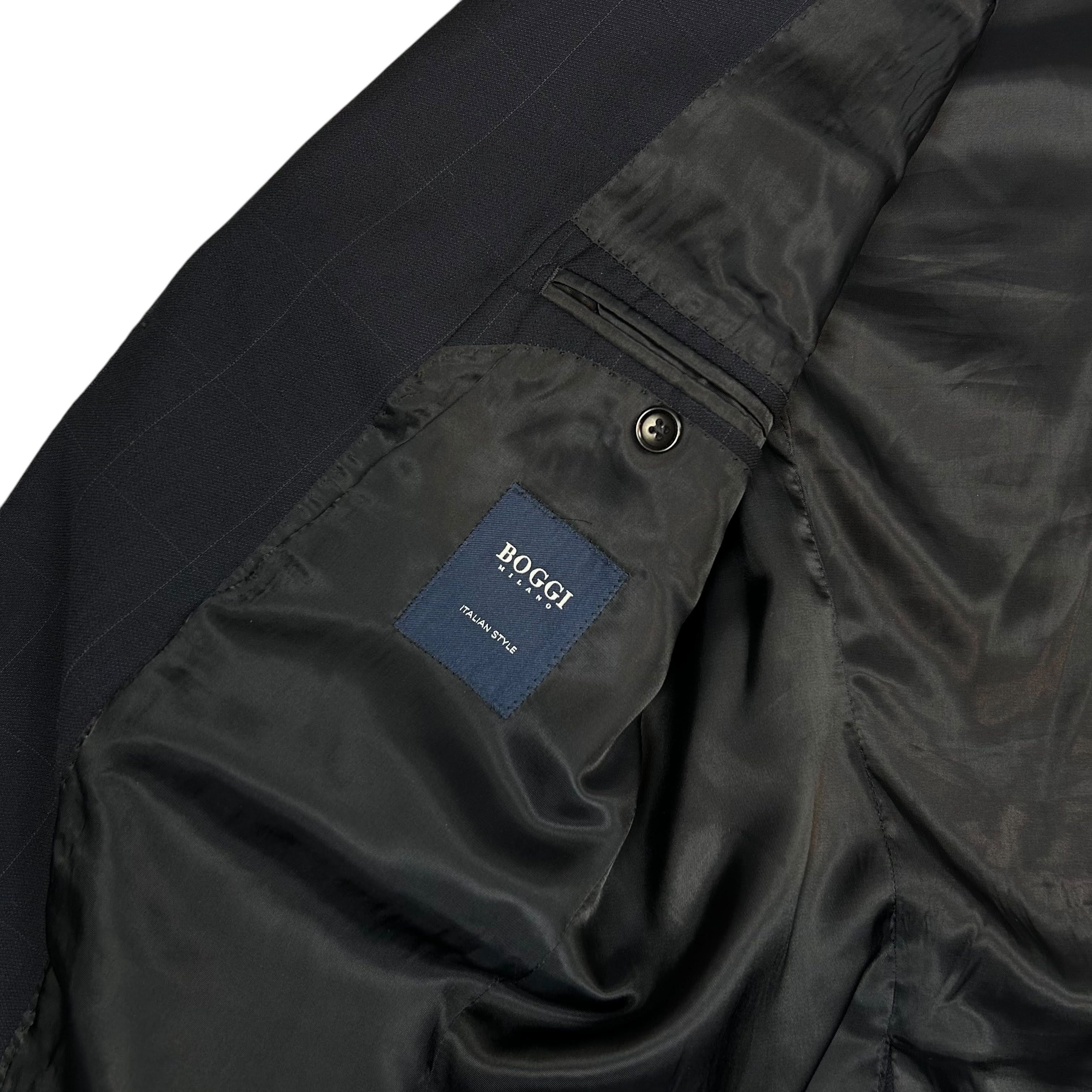 Boggi Boggi Milano Navy Blue Check Blazer Wool 52 Size 42R - 8 Thumbnail