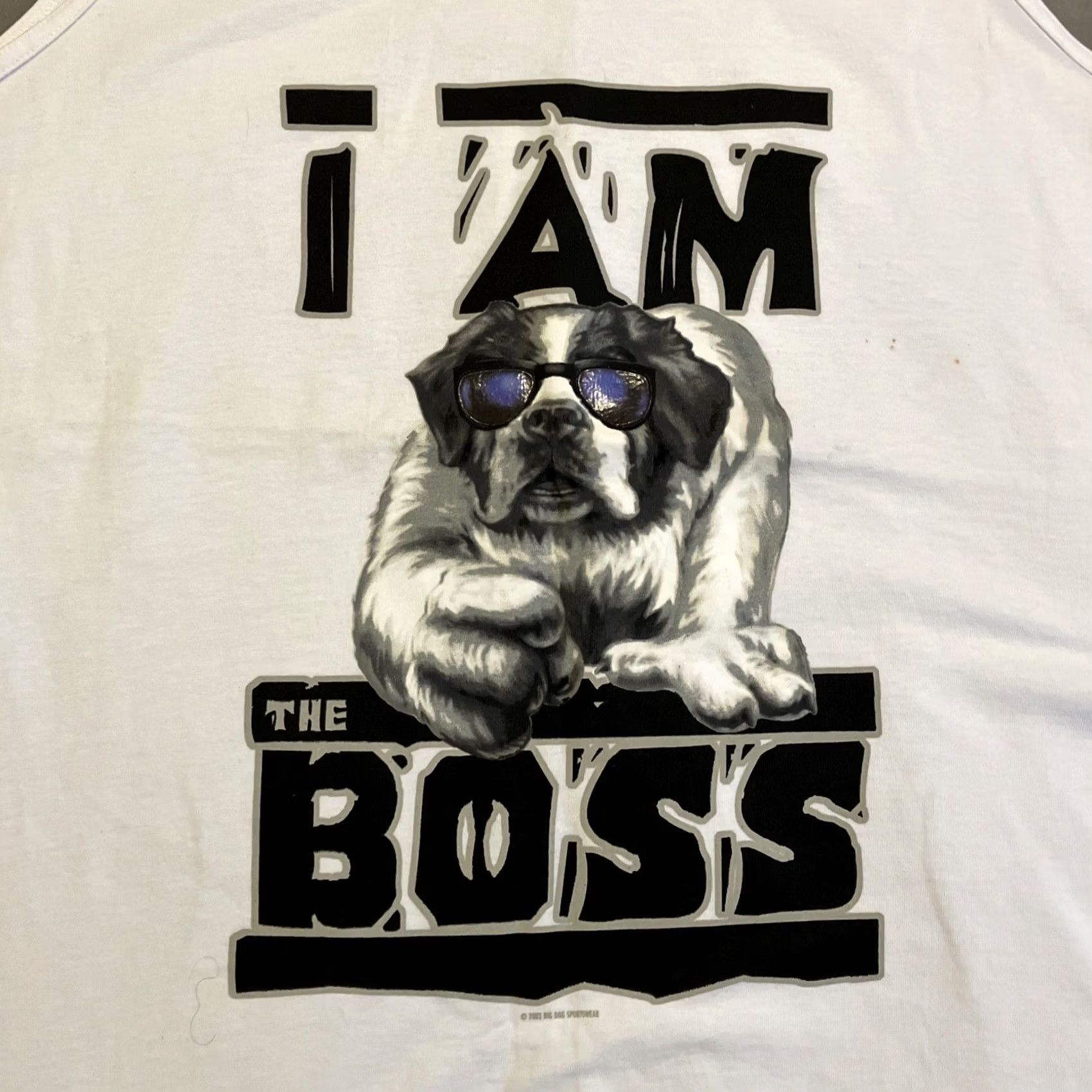 Big Dogs Vintage Big Dogs White Tank Top Men's XXL NWOT 2003 I AM THE BOSS Size US XXL / EU 58 / 5 - 2 Thumbnail