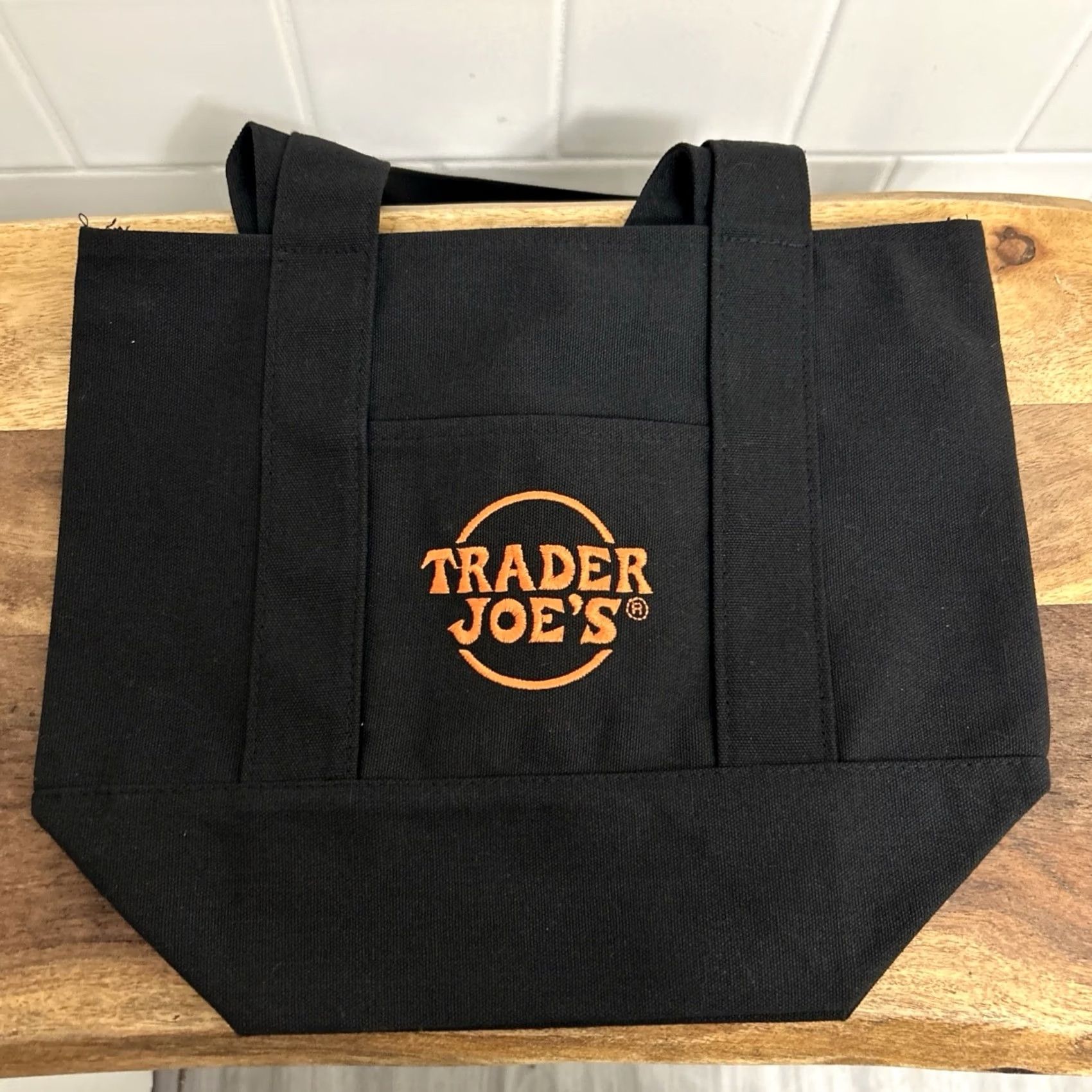 Vintage Trader Joe’s Mini Tote Bag Set Of 2 Black Orange Limited Edition Canvas Casual Travel Workwear Women Size ONE SIZE - 3 Thumbnail