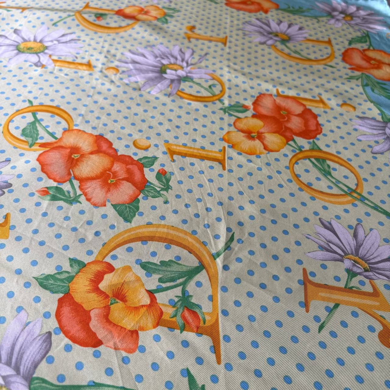 Christian Dior Monsieur Vintage Christian Dior Floral Print Silk Scarf Size ONE SIZE - 5 Thumbnail