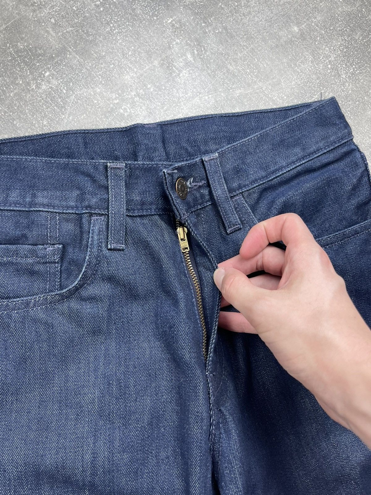Levi's Vintage Clothing × Vintage Levi’s 525 Archives STA-Prest Navy Flared Boot Cut Jeans Size US 29 - 9 Thumbnail