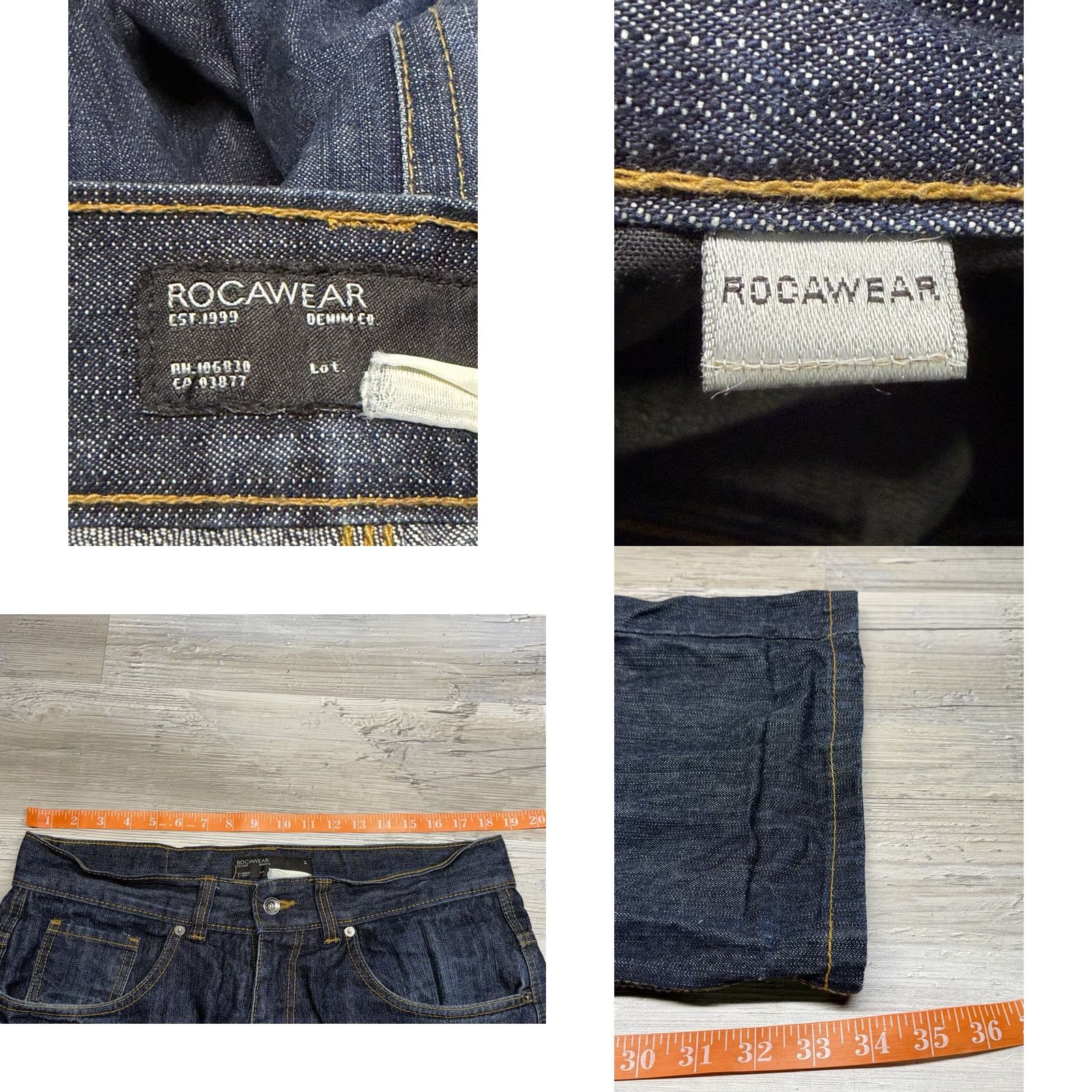 Rocawear Rocawear Baggy Jeans Hip Hop Lime Green Embroidered Logo 2000s Denim 36x34 Mens Vintage Straight Button Zip Mid Rise 36 Size US 36 / EU 52 - 9 Thumbnail