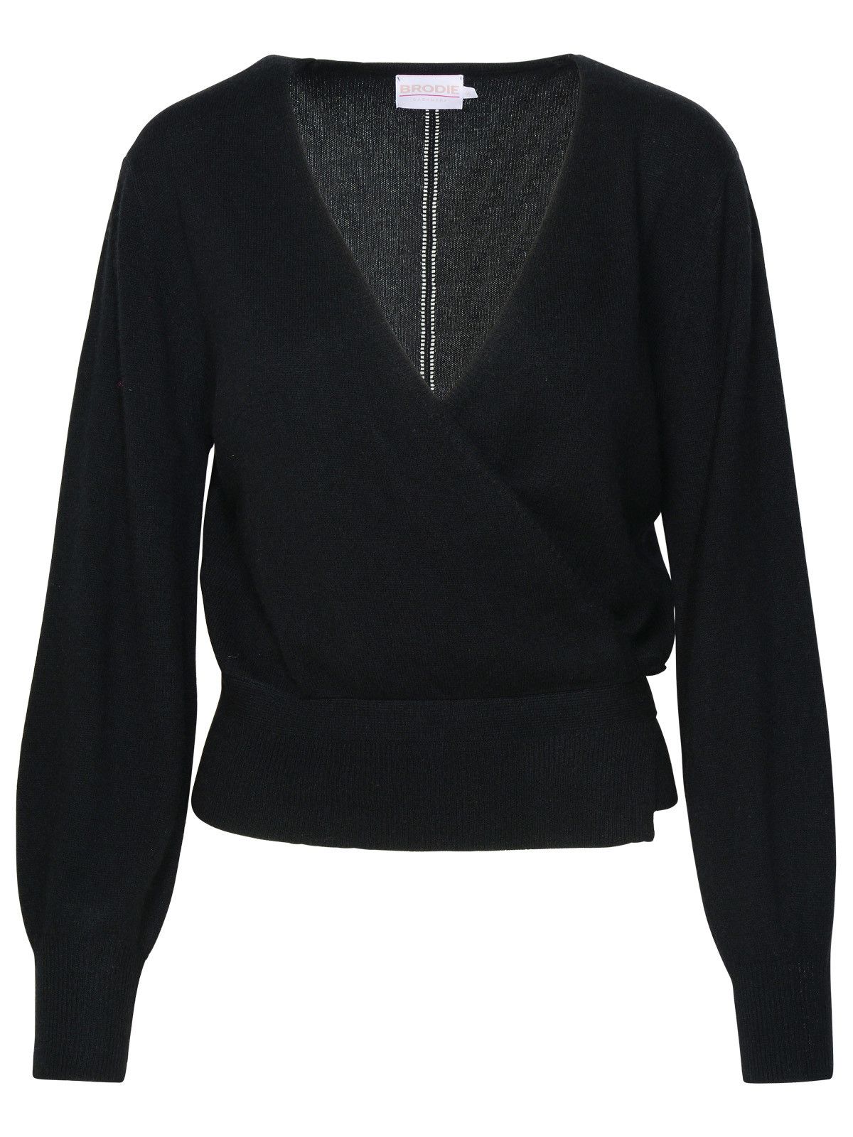 image of Brodie Cashmere Black Cashmere Cardigan, Women's (Size Small)