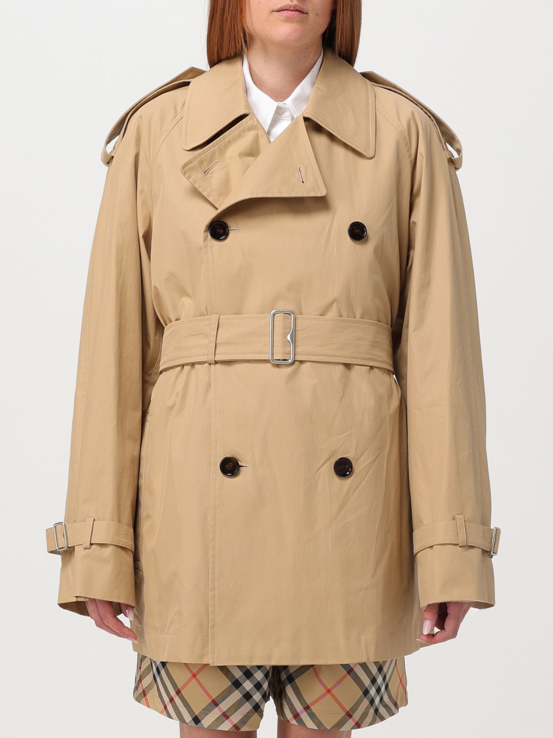 image of Burberry Trench Coat Woman Beige, Women's (Size XL)