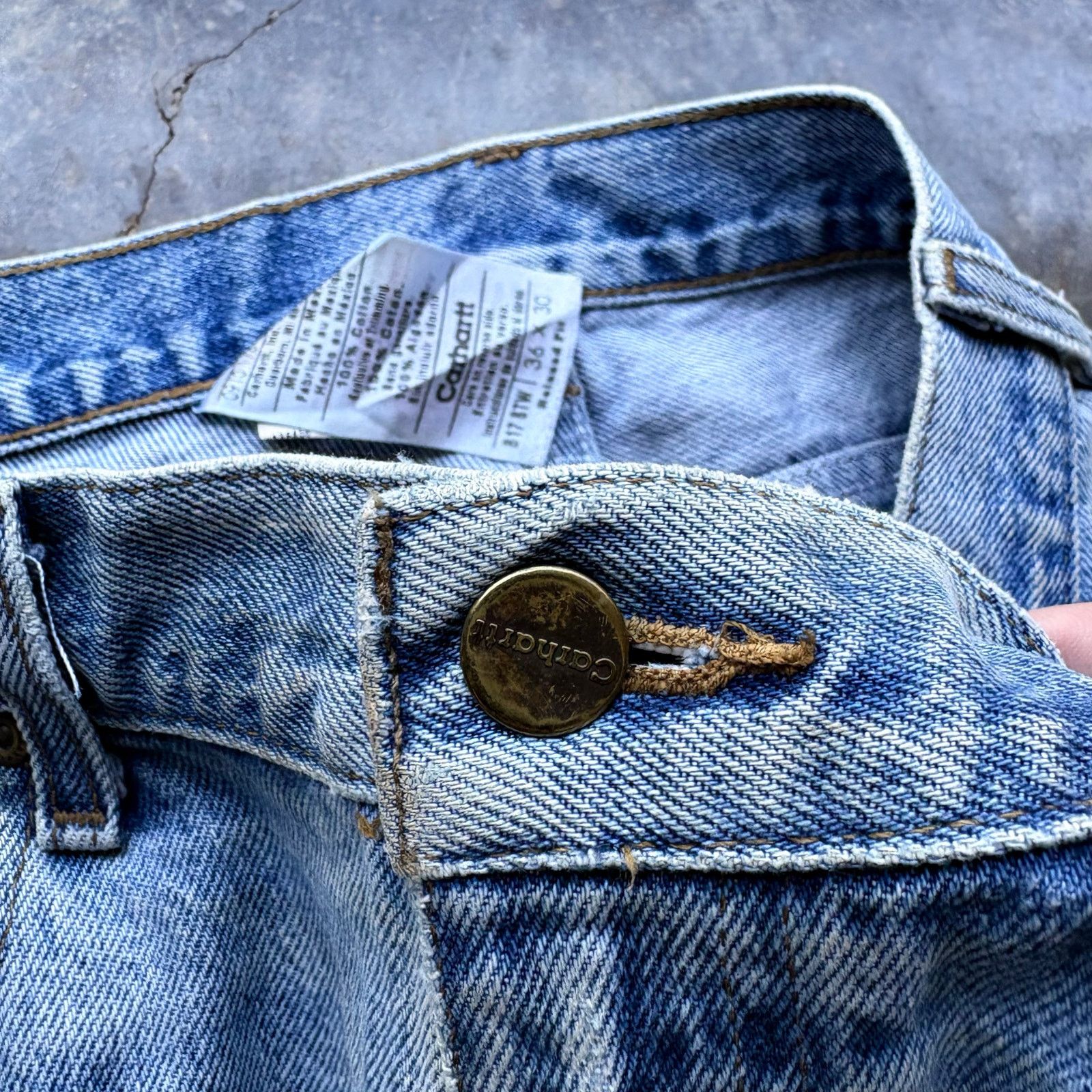 Carhartt × Vintage Faded Worn In Vintage Carhartt Denim Jeans Size US 38 / EU 54 - 3 Thumbnail