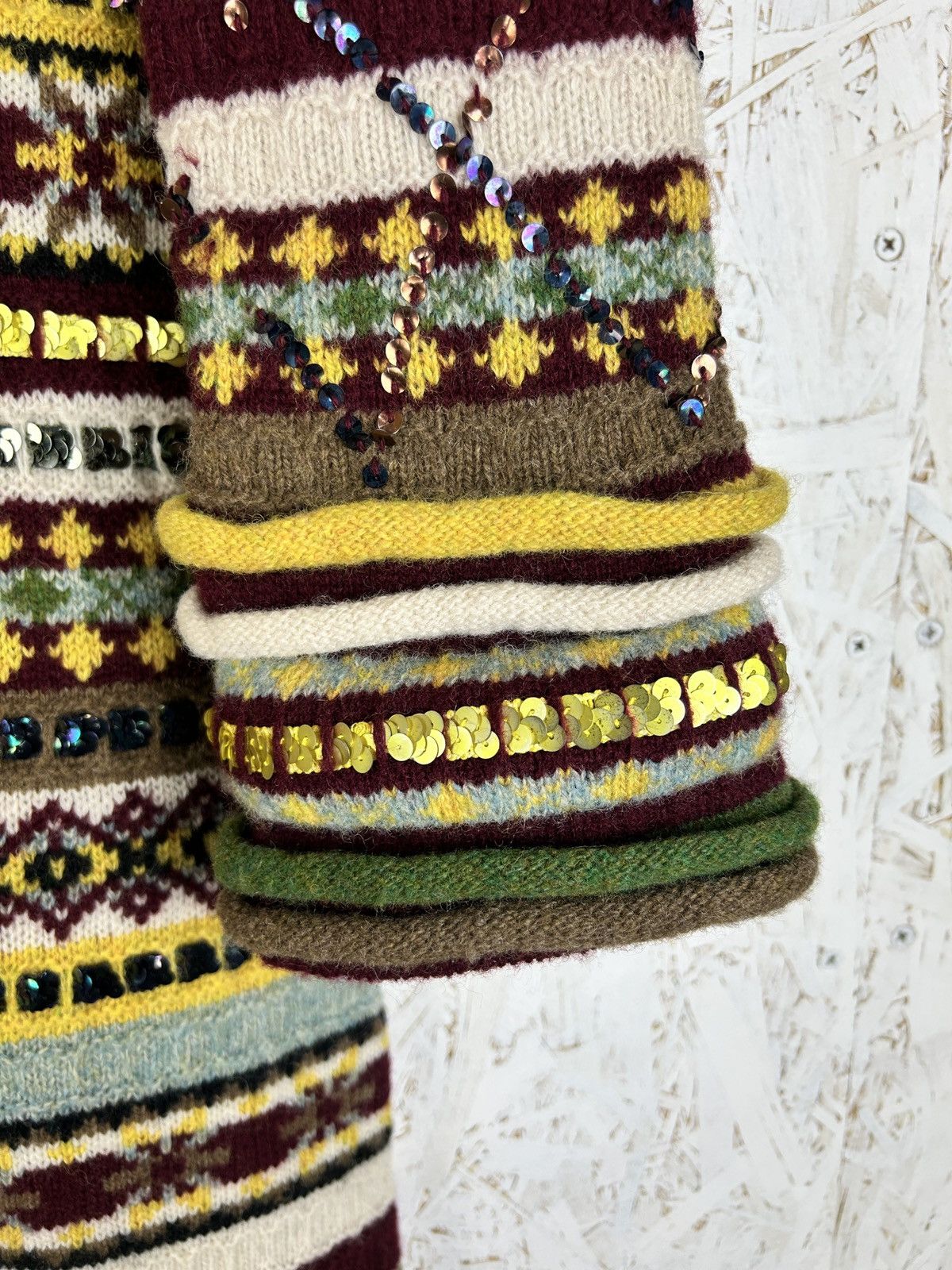 Jean Paul Gaultier Jean Paul Gaultier AW 1999 Fair Isle Wool Maxi Sweater Dress Size L / US 10 / IT 46 - 2 Thumbnail