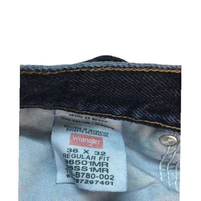 Wrangler Wrangler Mens High Rise Regular Fit Denim Jeans 36x32 Blue Tapered 5-Pocket Size US 36 / EU 52 - 7 Thumbnail