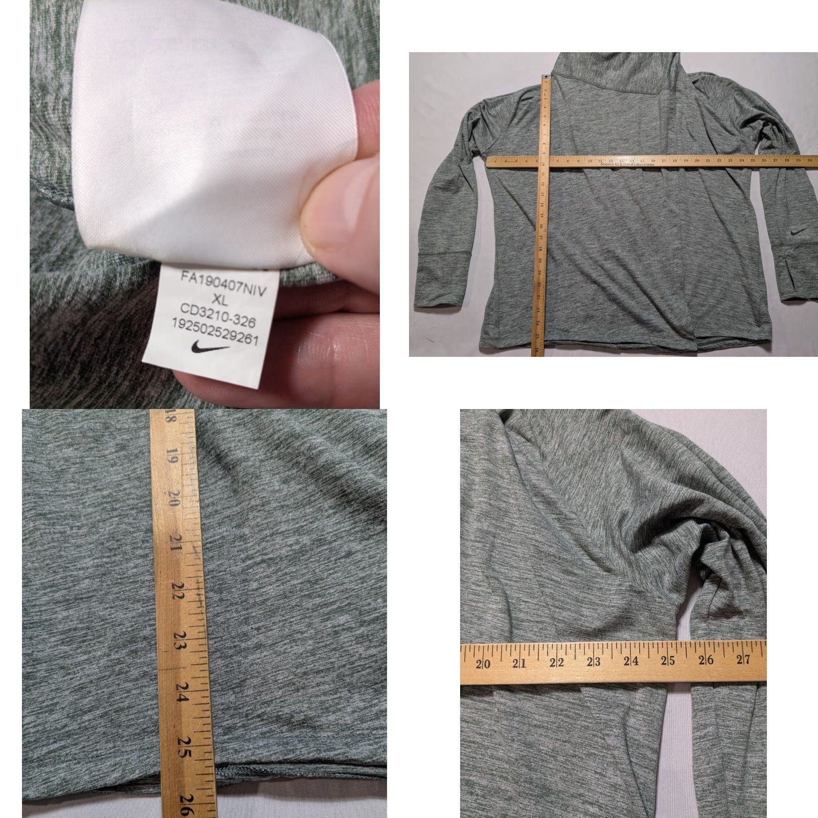Nike Nike Dri-Fit Yoga Collection Cardigan Open Front Green Marl Women XL CD3210 Size XL / US 12-14 / IT 48-50 - 8 Thumbnail