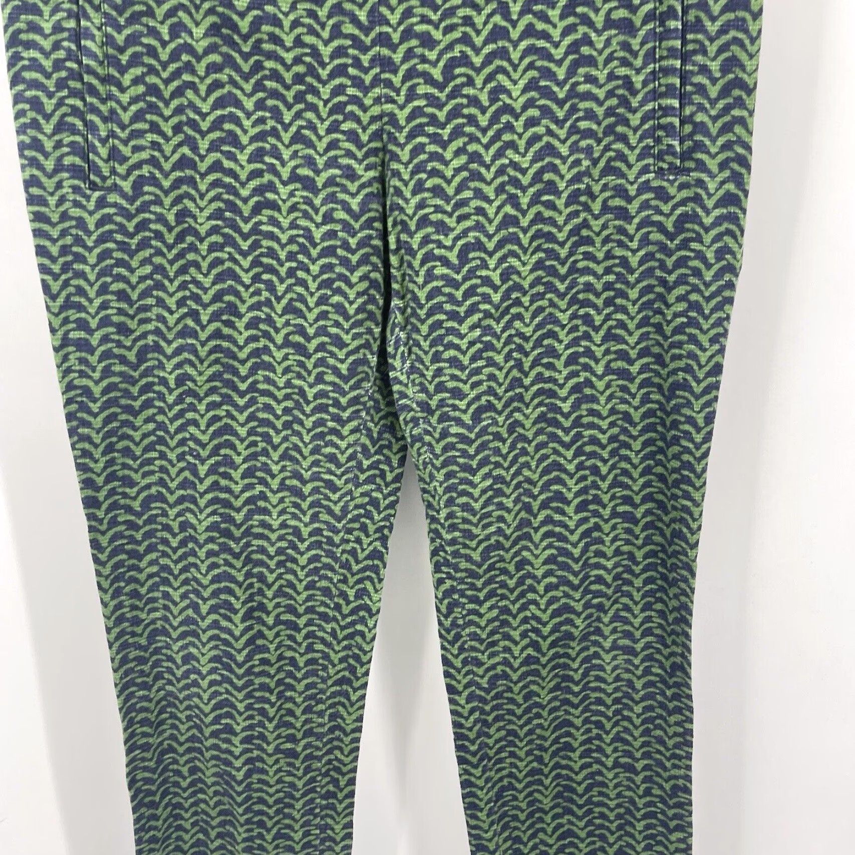 Vintage Cartonnier Charlie Pants Womens Size 4 Blue Green Pattern Ankle Quiet Luxury Vintage No Size 27" / US 4 / IT 40 - 2 Thumbnail