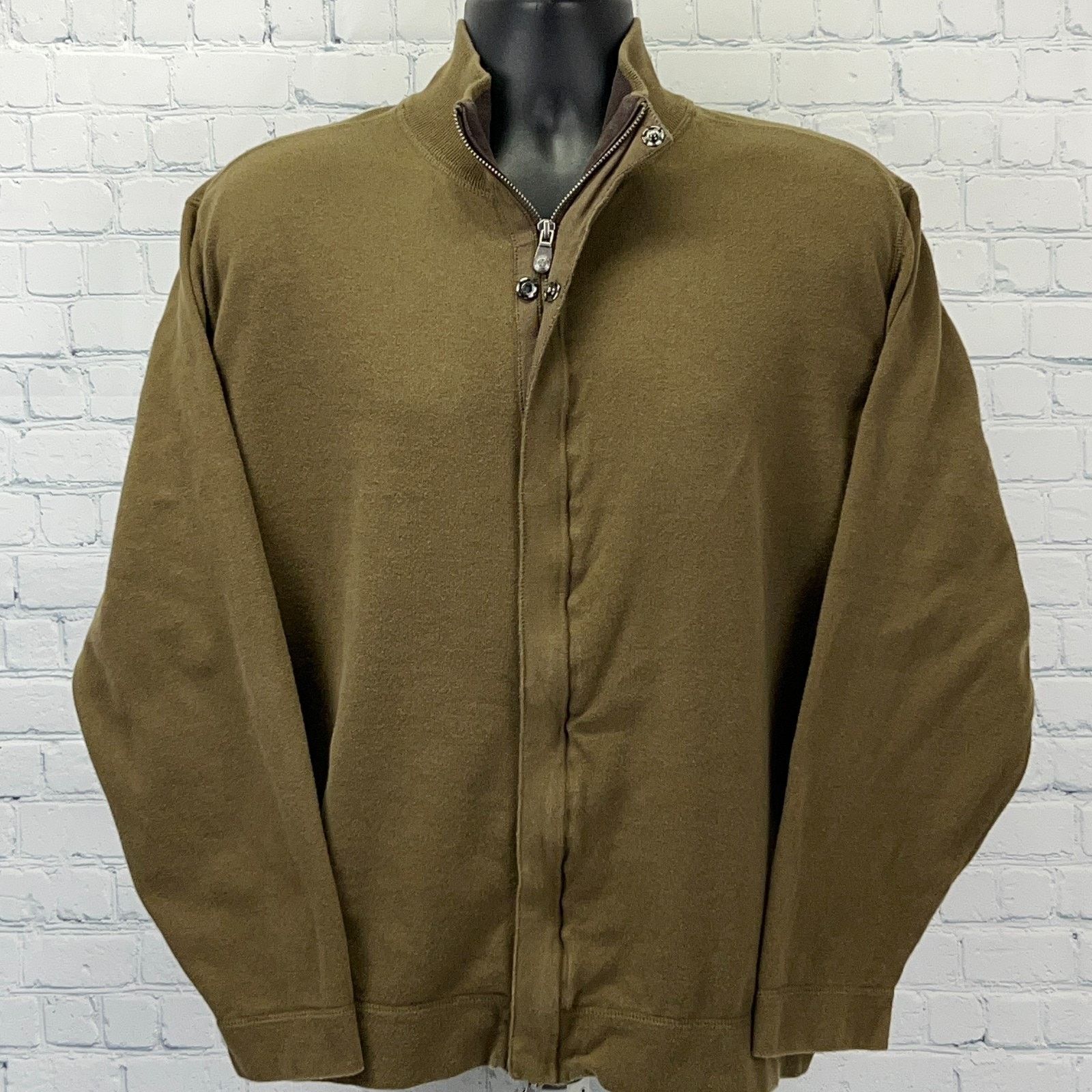 Nat Nast Nat Nast Full Zip Sweater Long Sleeve Mock Neck Green L Size US L / EU 52-54 / 3 - 1 Thumbnail