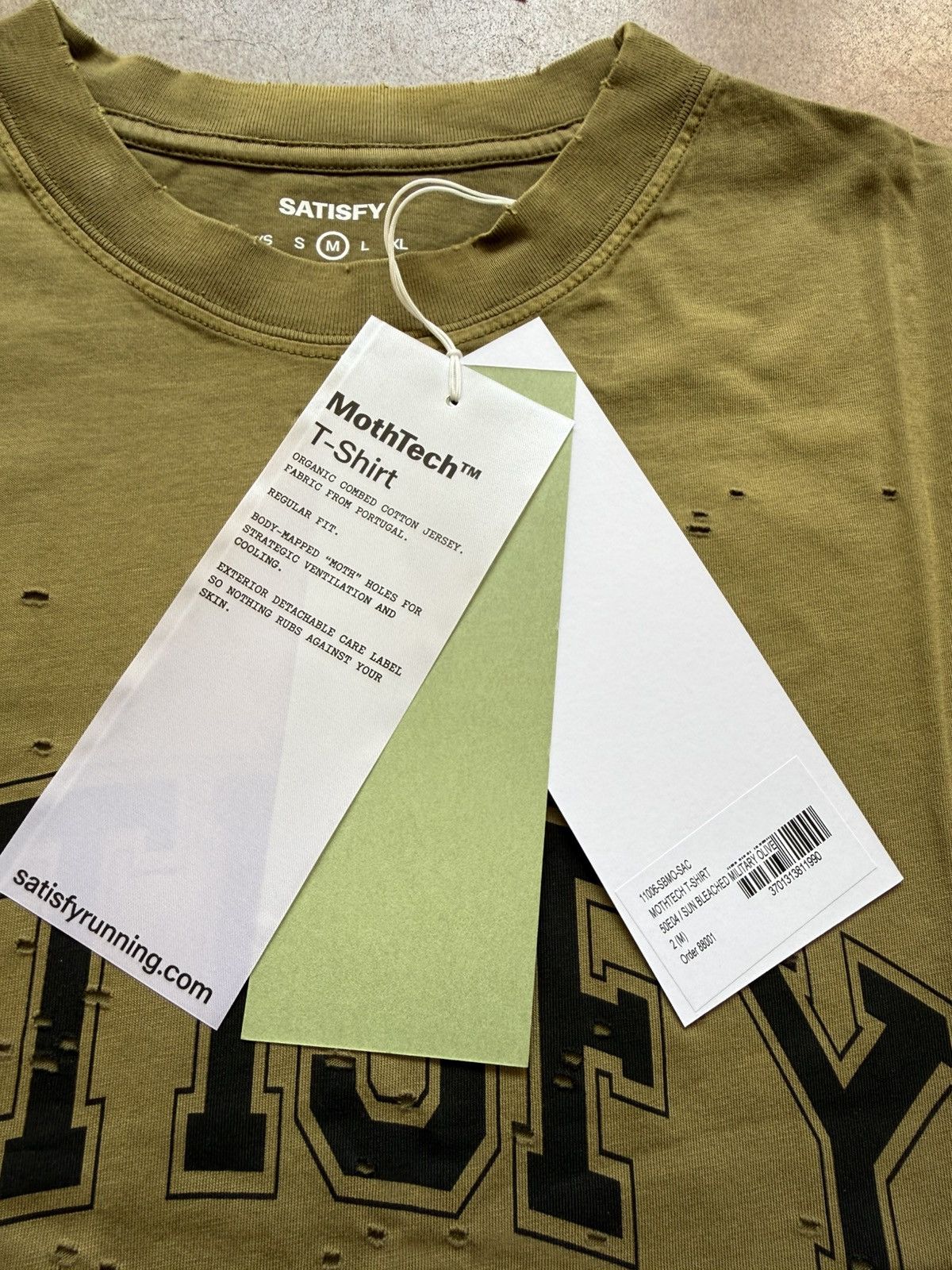 Satisfy Satisfy Running Equipment MothTech Tee Olive Green Medium Size US M / EU 48-50 / 2 - 7 Thumbnail