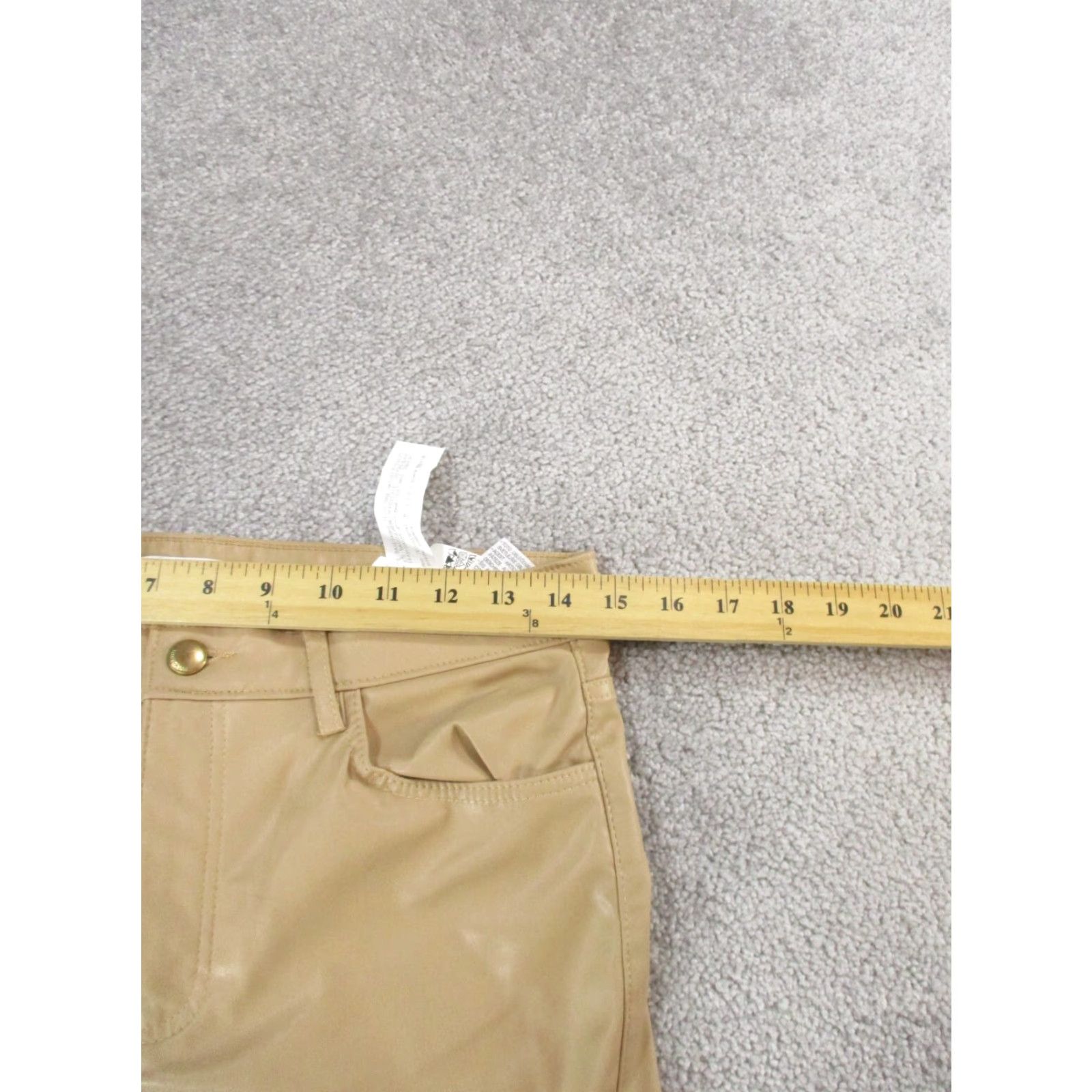 Zara ZARA Faux Leather Pants Womens 6 Beige Straight Leg Dress Size 28" / US 6 / IT 42 - 7 Thumbnail