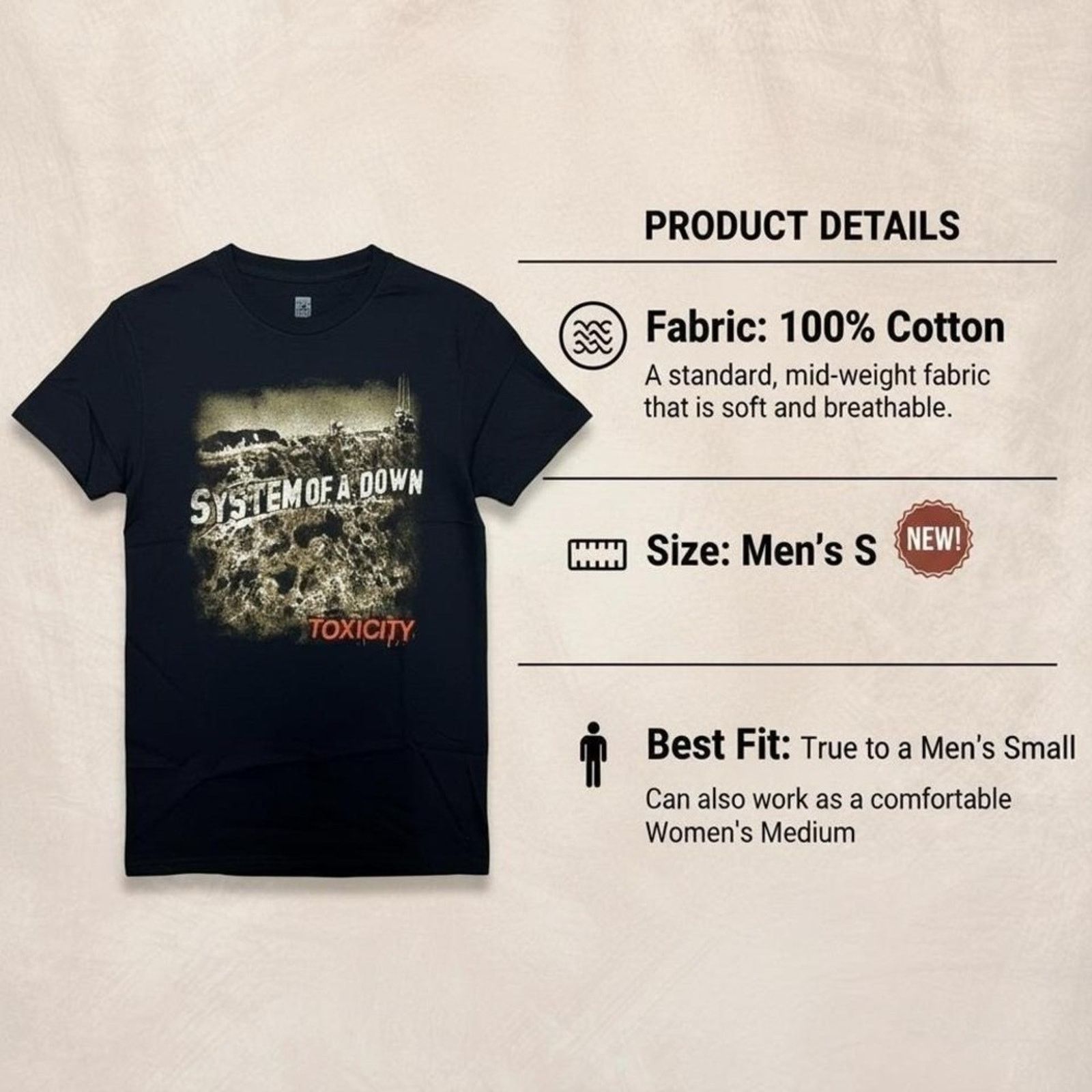 Other System Of A Down Toxicity Graphic T-Shirt Size S NWOT Size US S / EU 44-46 / 1 - 5 Thumbnail