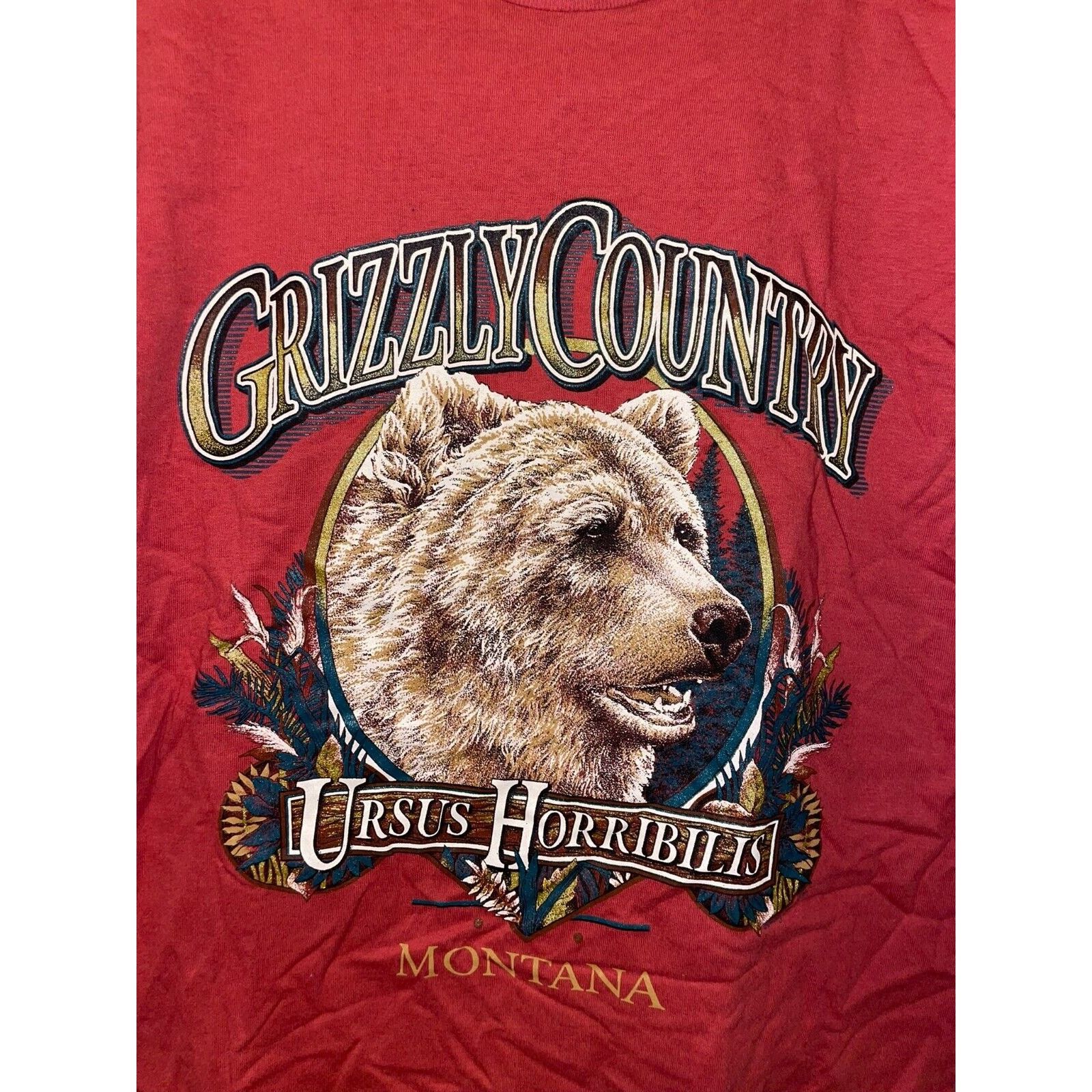 Jerzees 90s Vintage Grizzly Country Ursus Horribilis Montana Shirt Size US S / EU 44-46 / 1 - 2 Thumbnail