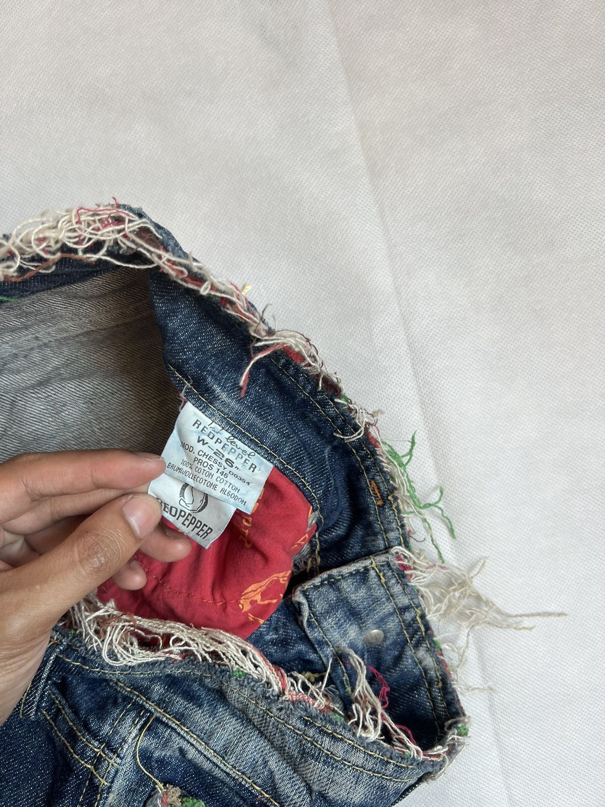 Japanese Brand Red Pepper Flare Denim Skulls Punk Washed Denim Size 30" / US 8 / IT 44 - 7 Thumbnail
