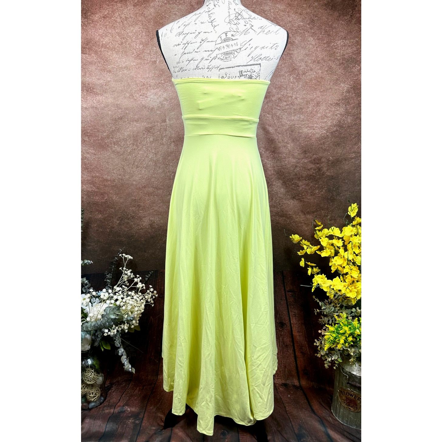 Susana Monaco Susana Monaco High Low Wired Midi Dress Pale Lime S Size S / US 4 / IT 40 - 10 Thumbnail