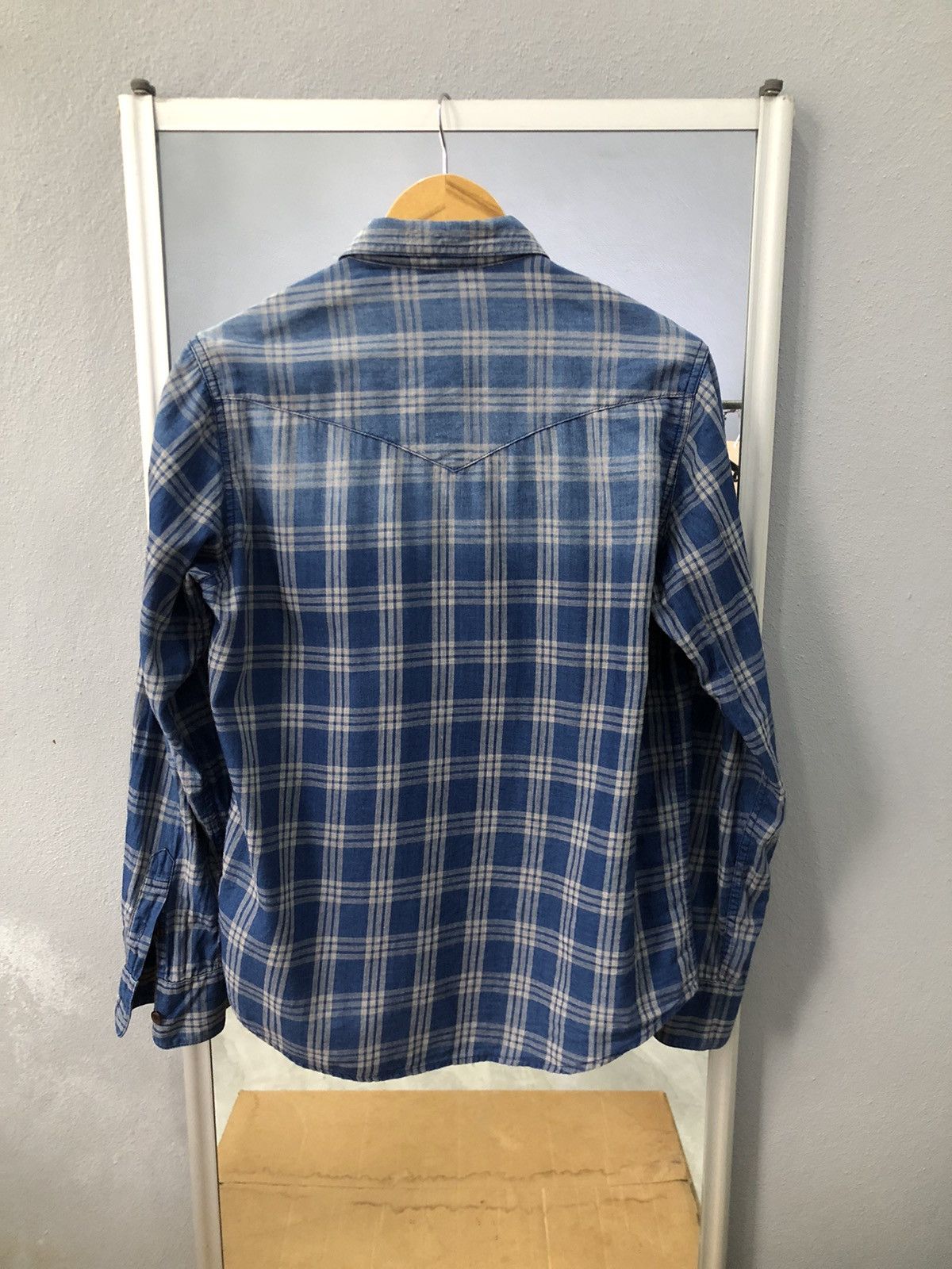 Japanese Brand × Vintage Sevendays sunday blue check distressed button ups Size US S / EU 44-46 / 1 - 8 Thumbnail