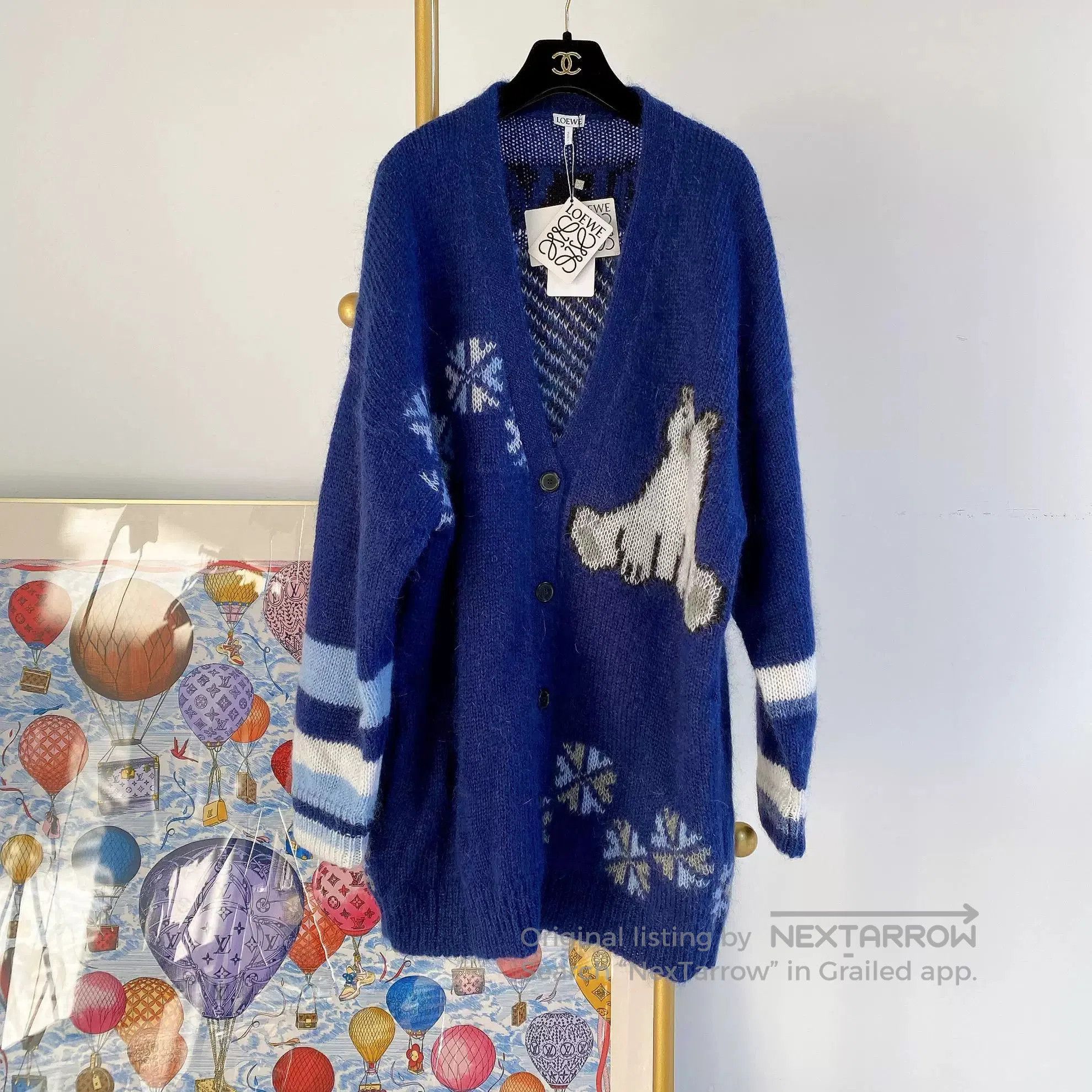 Loewe Loewe Blue Patterned Knit Cardigan. Size M / US 6-8 / IT 42-44 - 1 Thumbnail