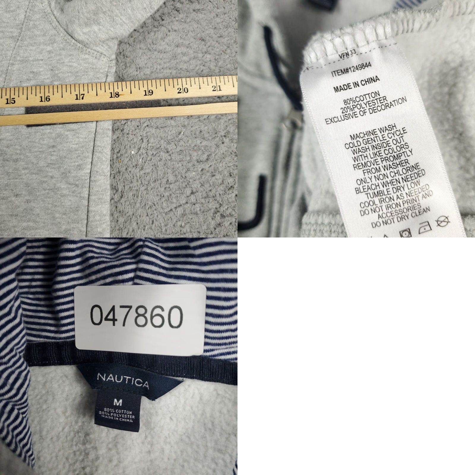 Nautica Nautica Full Zip Hoodie Sweater Womens Medium Gray Solid Knit Long Sleeve Casual Modern Size M / US 6-8 / IT 42-44 - 8 Thumbnail