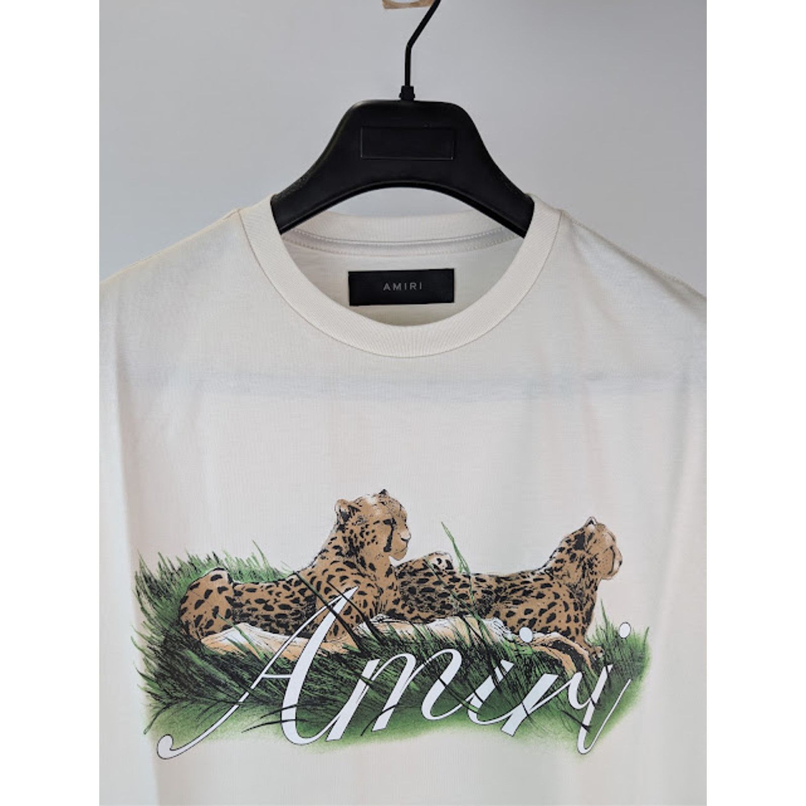 Amiri o1rshd1 Q:2 / Cheetah Logo T-shirt in Alabaster Size US L / EU 52-54 / 3 - 7 Thumbnail